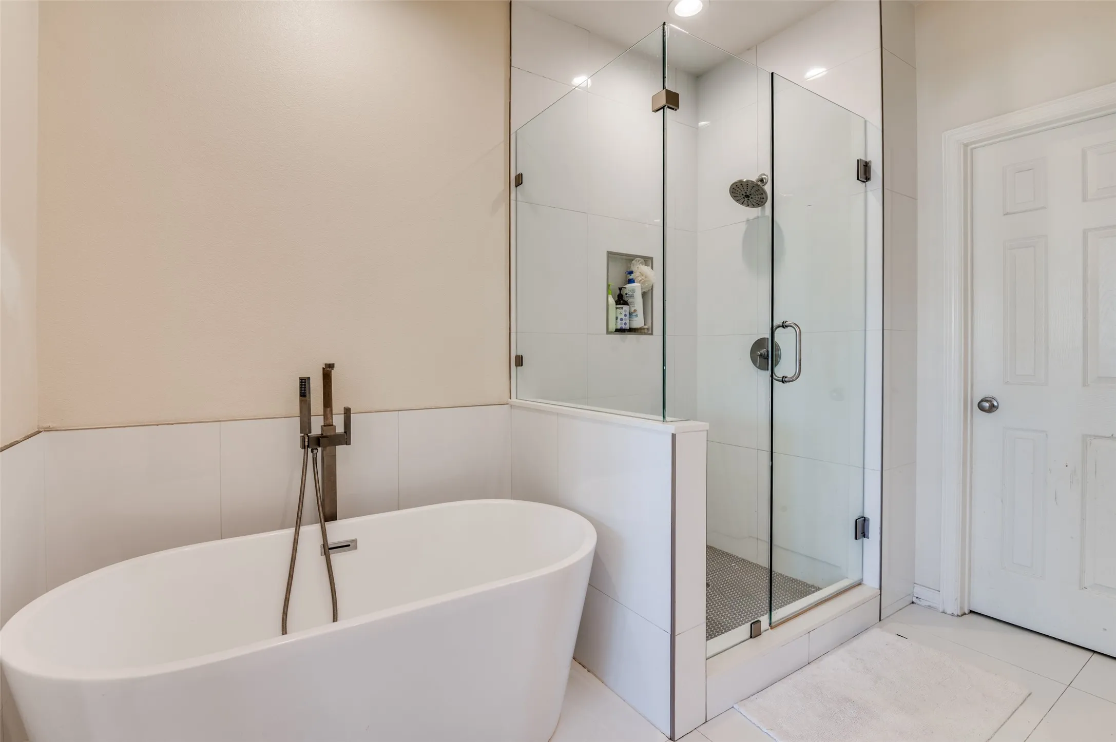 garden tub and shower.