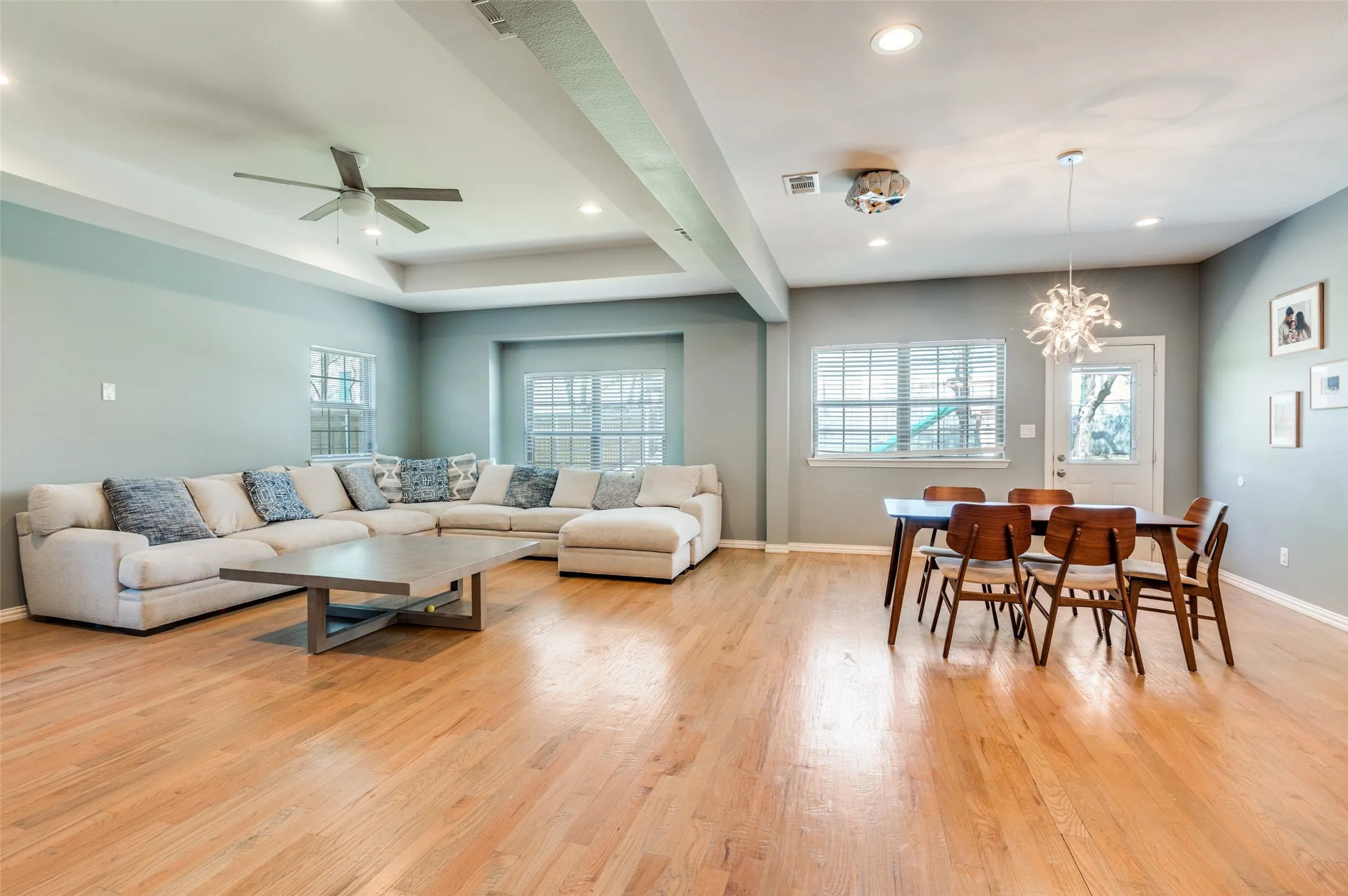 Well lit and large living area.