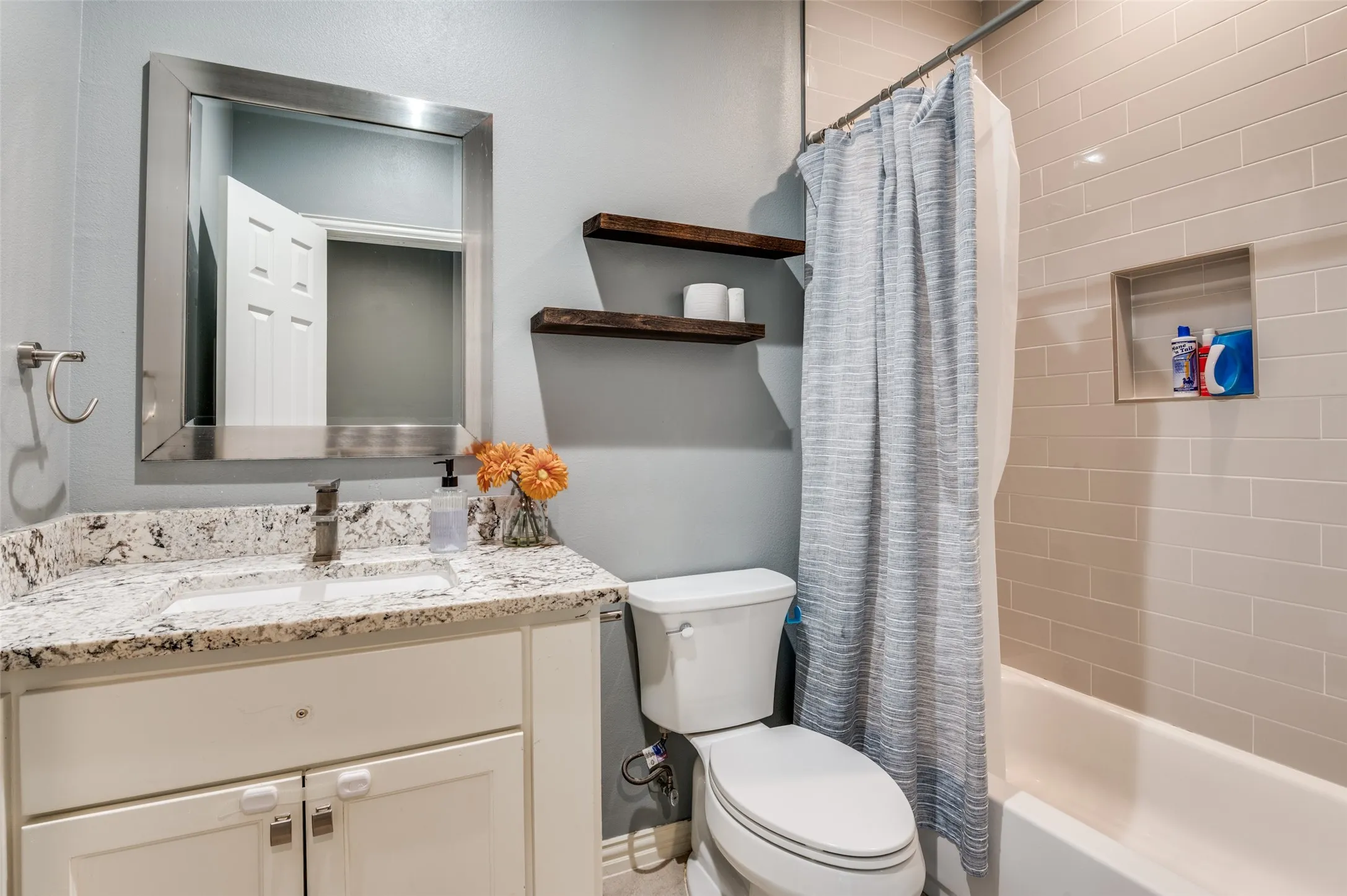 Sleek secondary bathroom