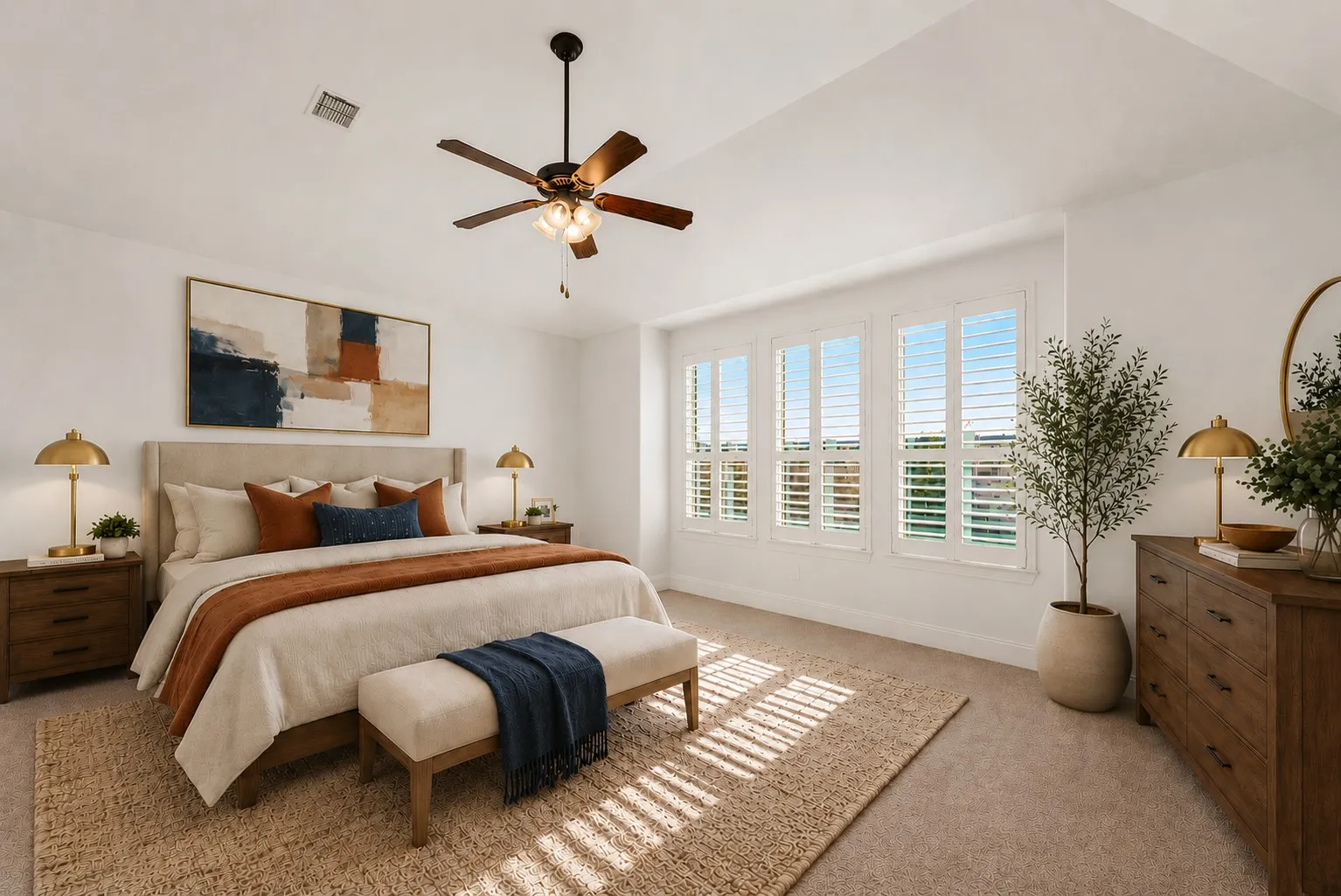 Primary bedroom - virtually staged