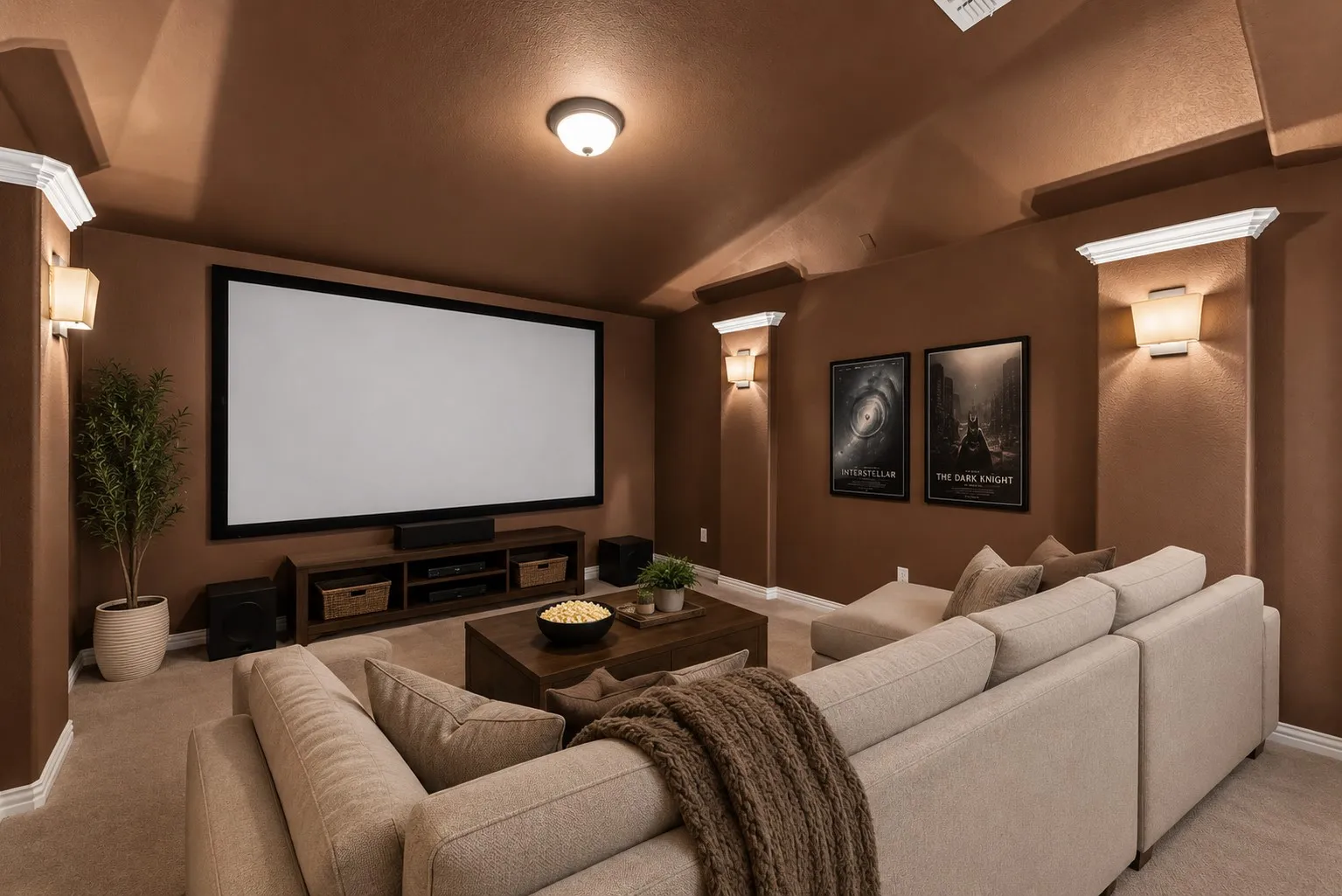 Media room-virtually staged