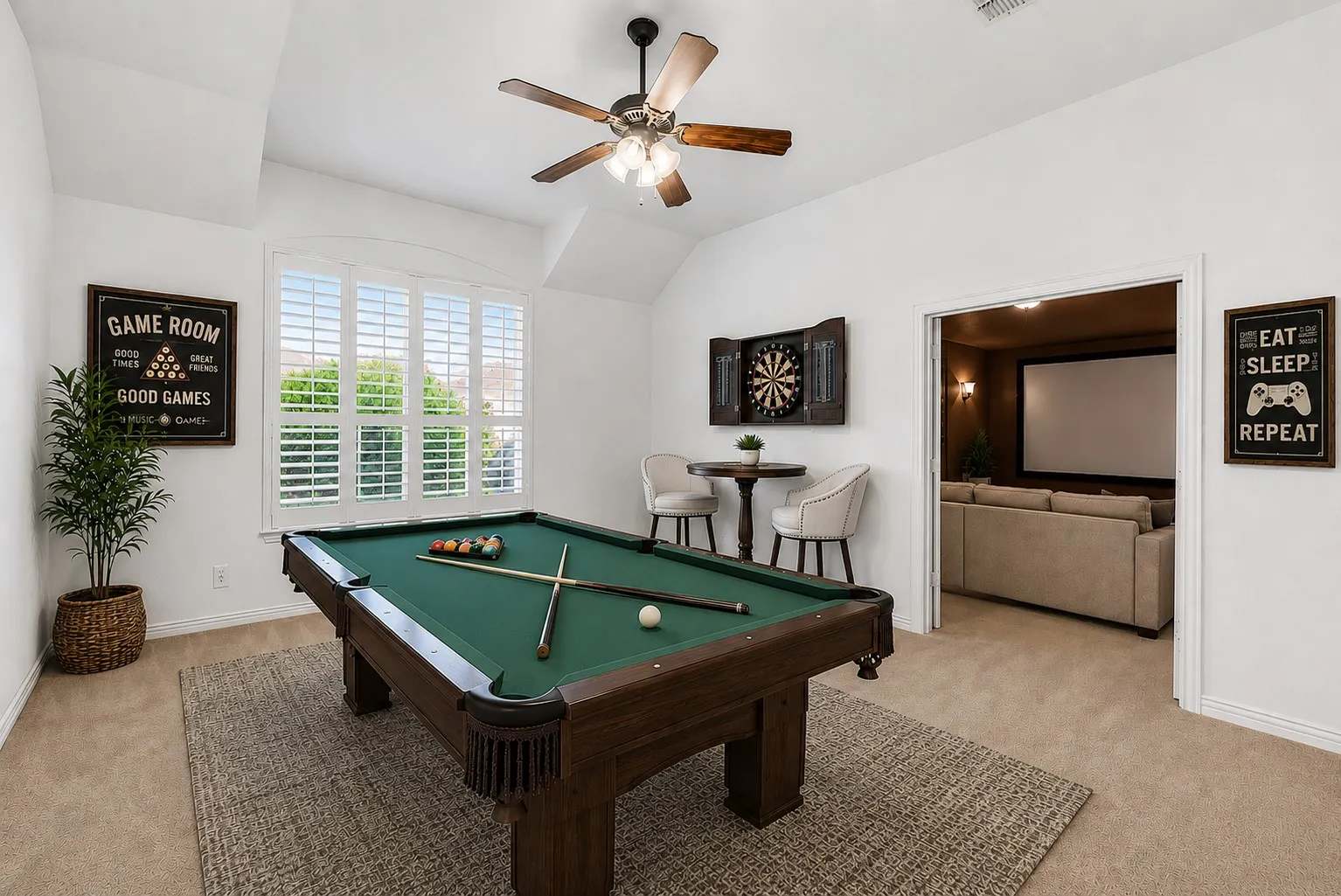 Game room - virtually staged
