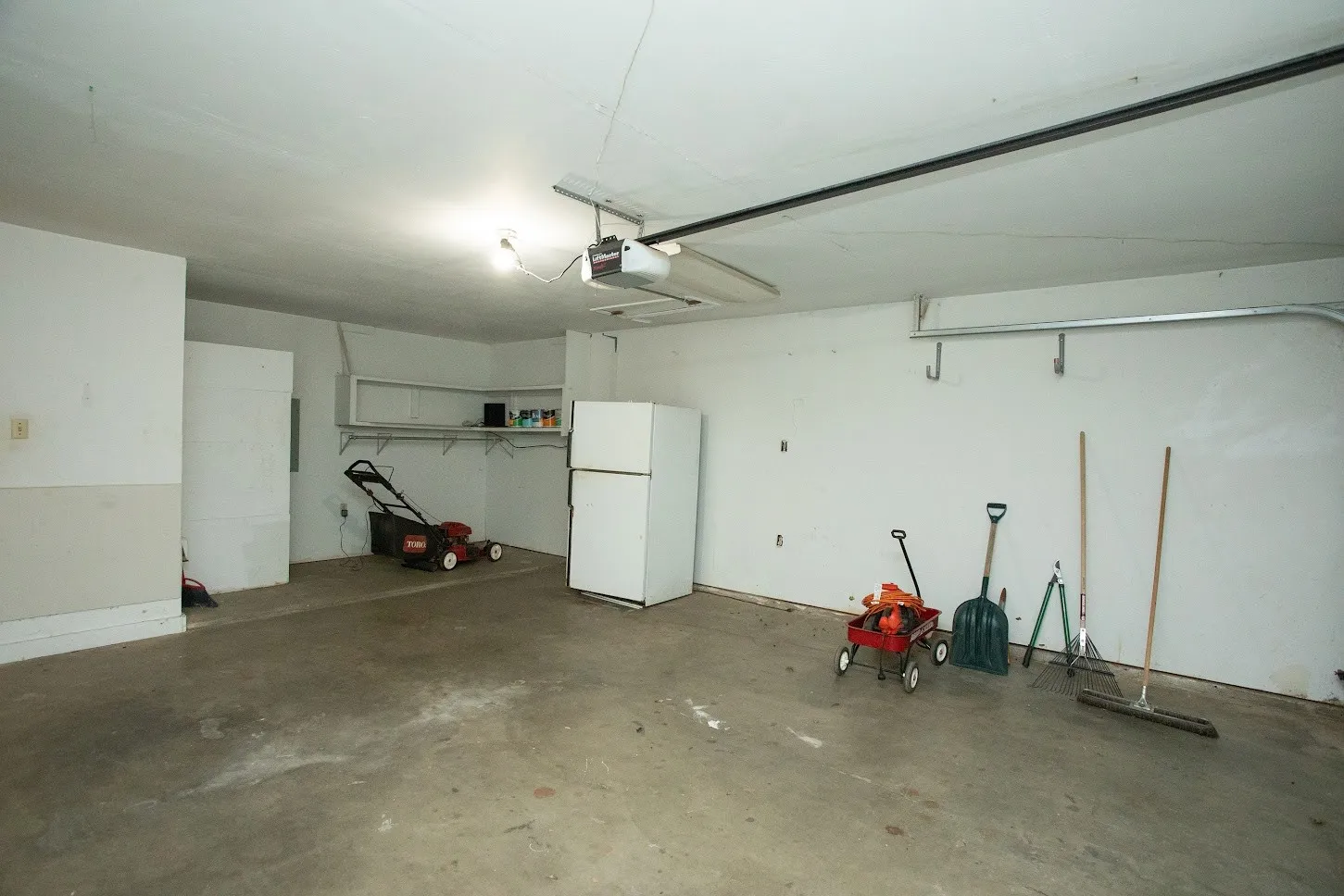 Shelving in garage.