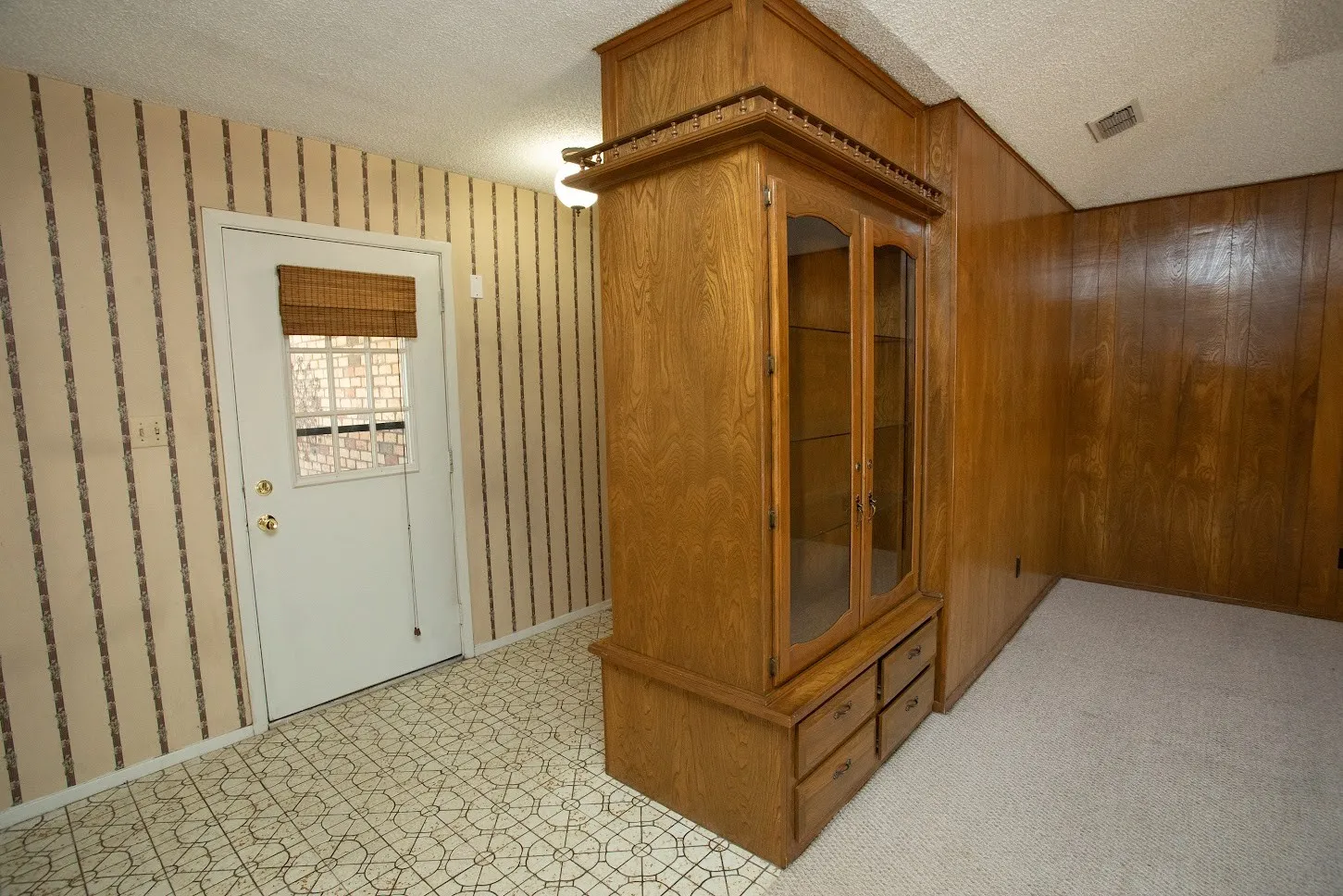 Built-in wooden cabinet.