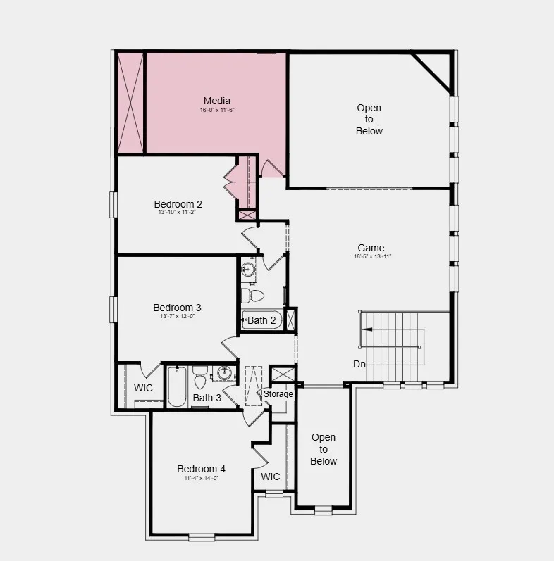 Second Floor Plan - Additional Highlights Include: luxury finishes and tiled shower floor at primary bath