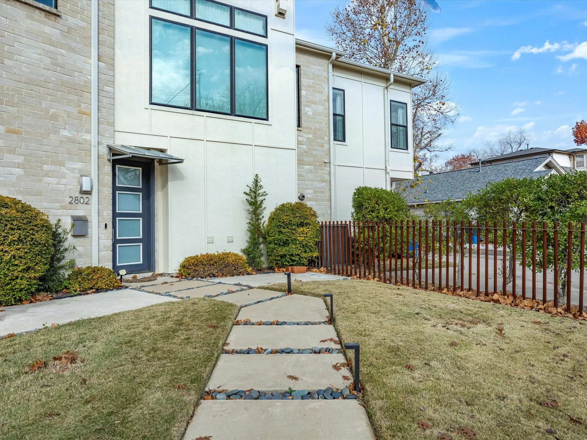 View of yard & front door