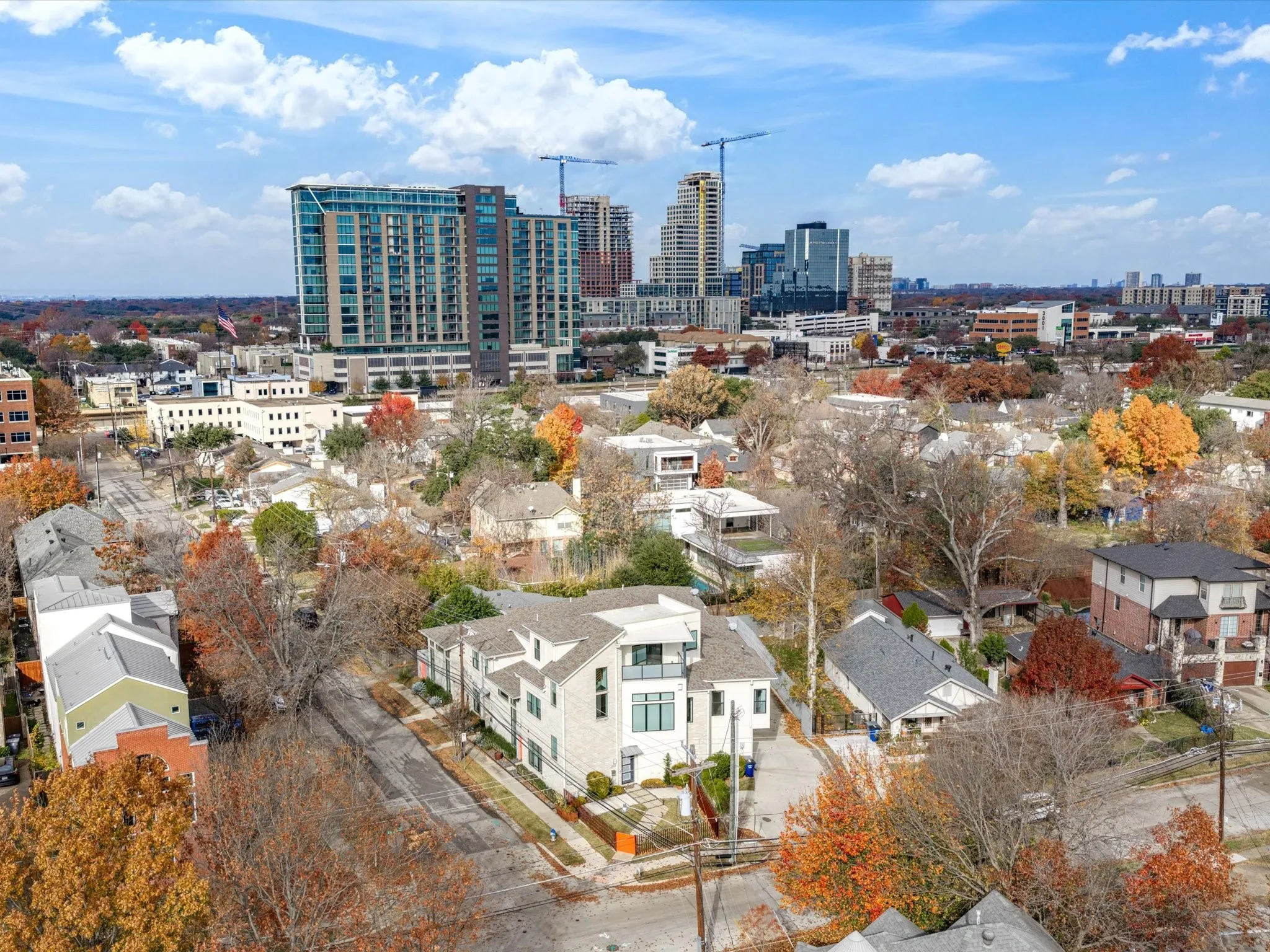 Drone / aerial view of skyline