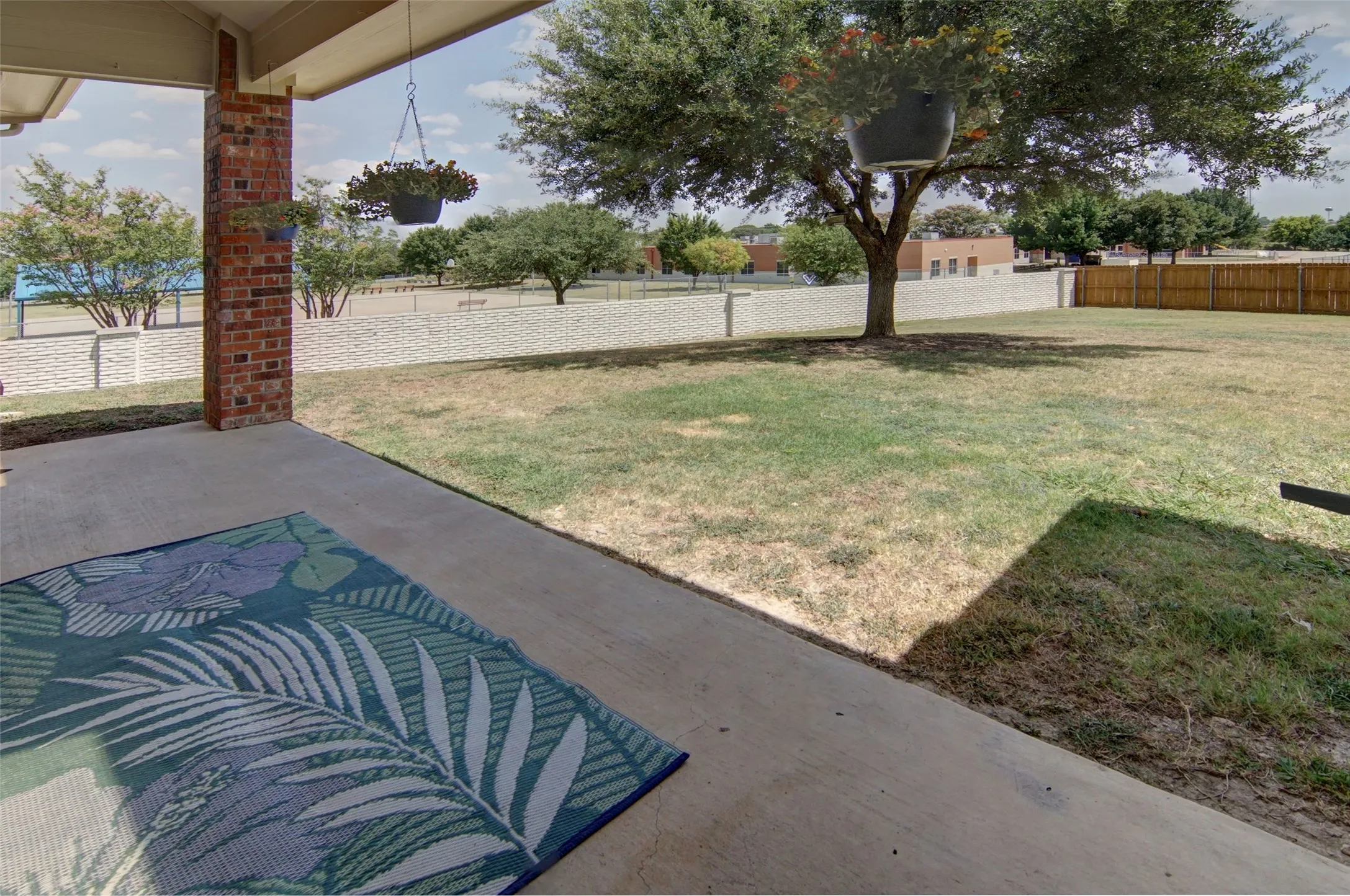large covered back porch patio