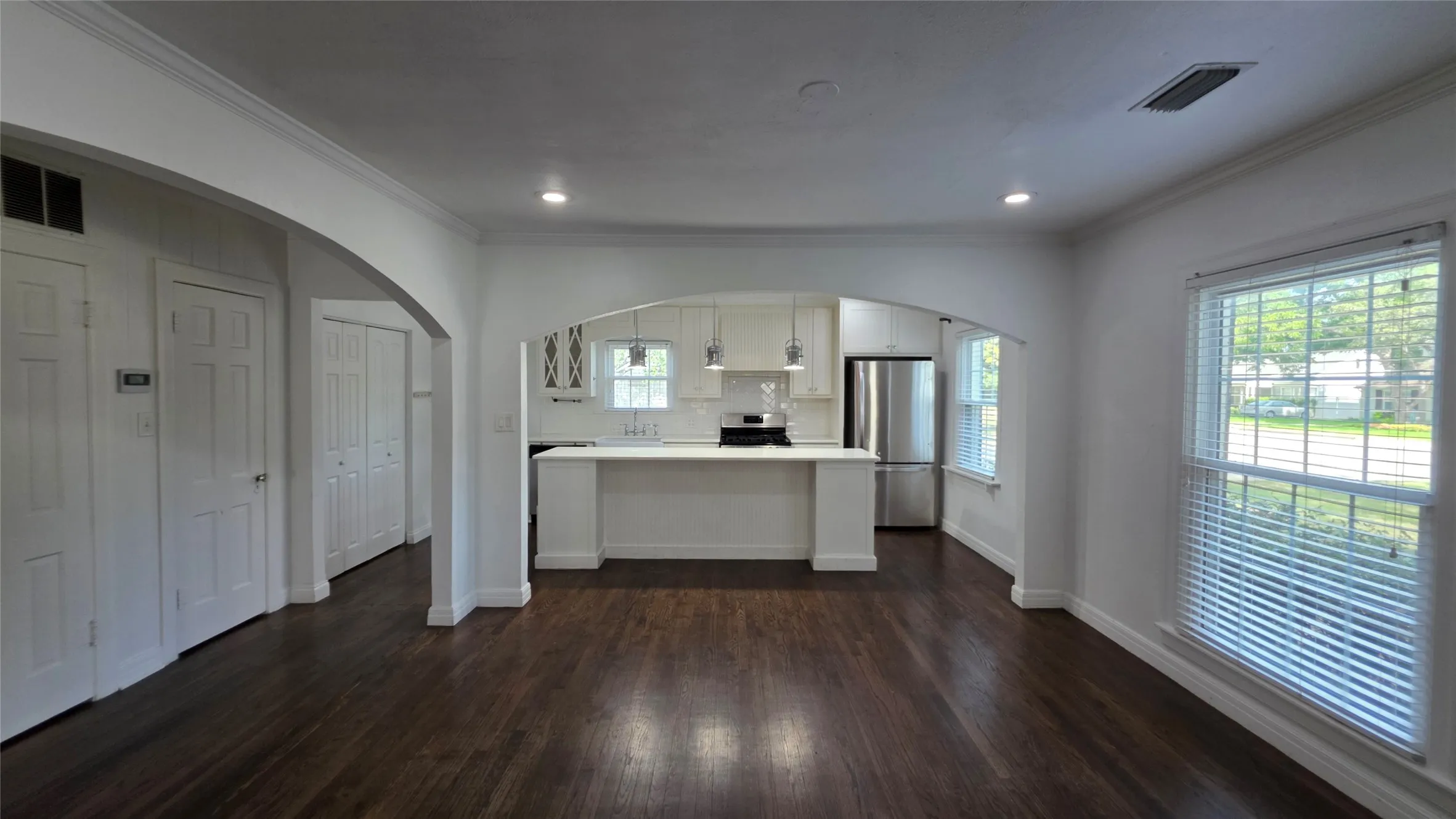 Dining area is open to the kitchen and living room.