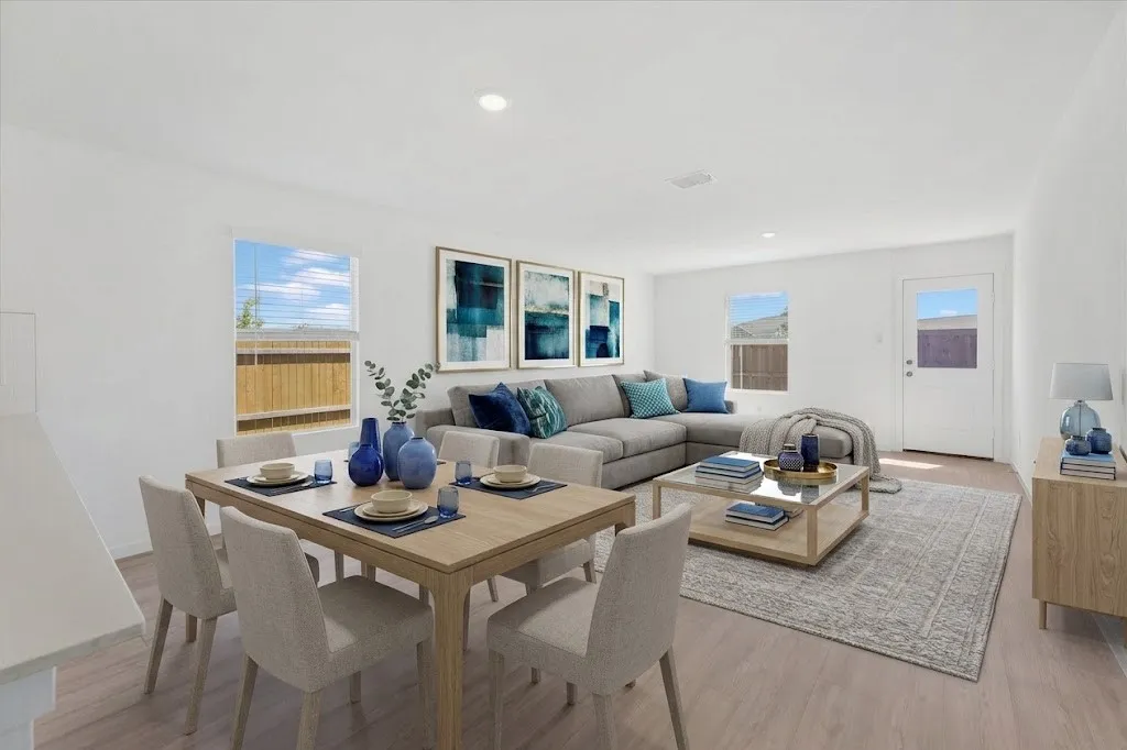 Virtually Staged Open Living/Dining Area