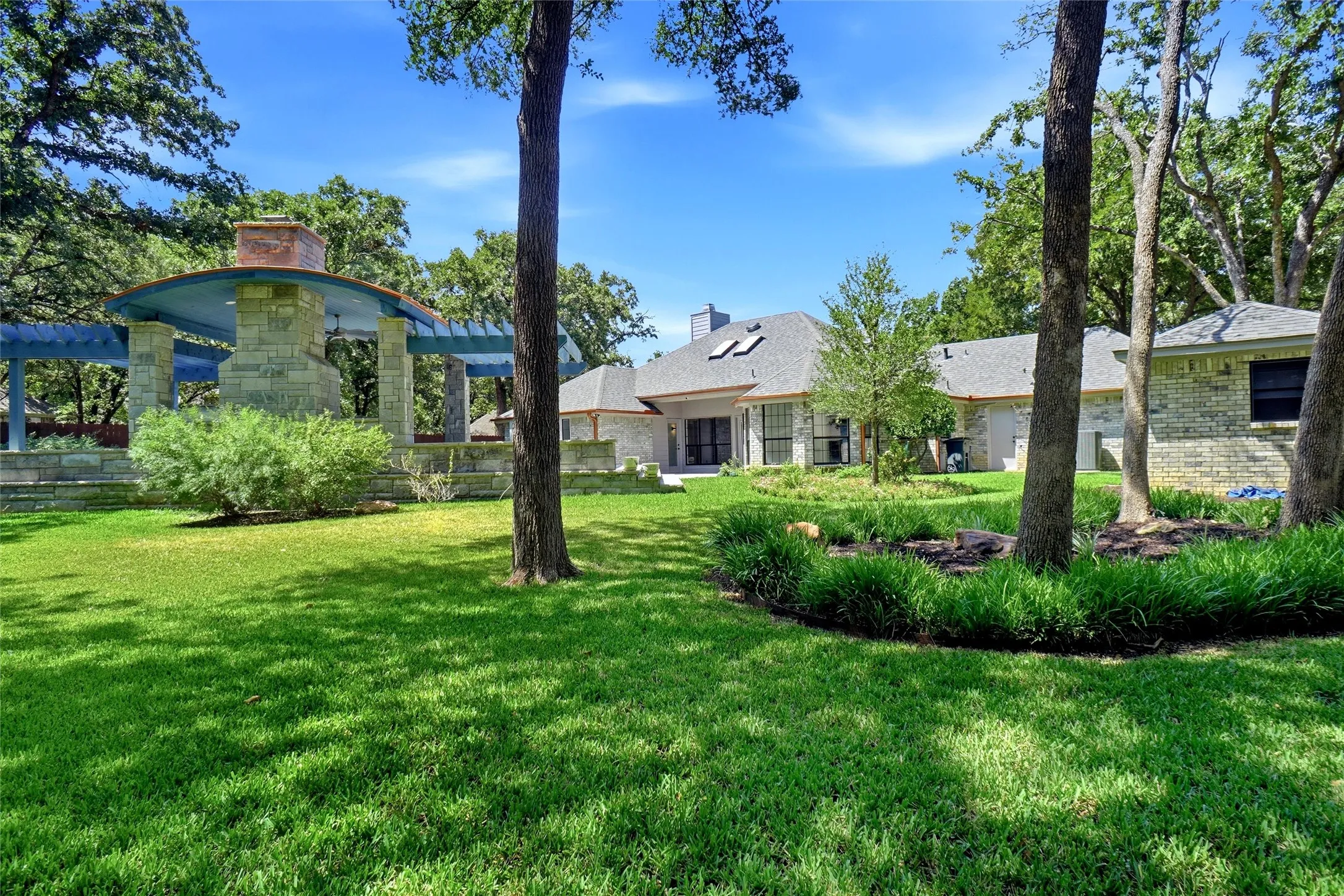 Mature trees for privacy and shade in this beautiful back yard