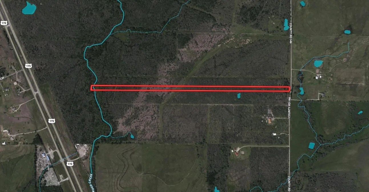 Aerial Survey. Showing the property's boundary in relation to surrounding geographical features and infrastructure