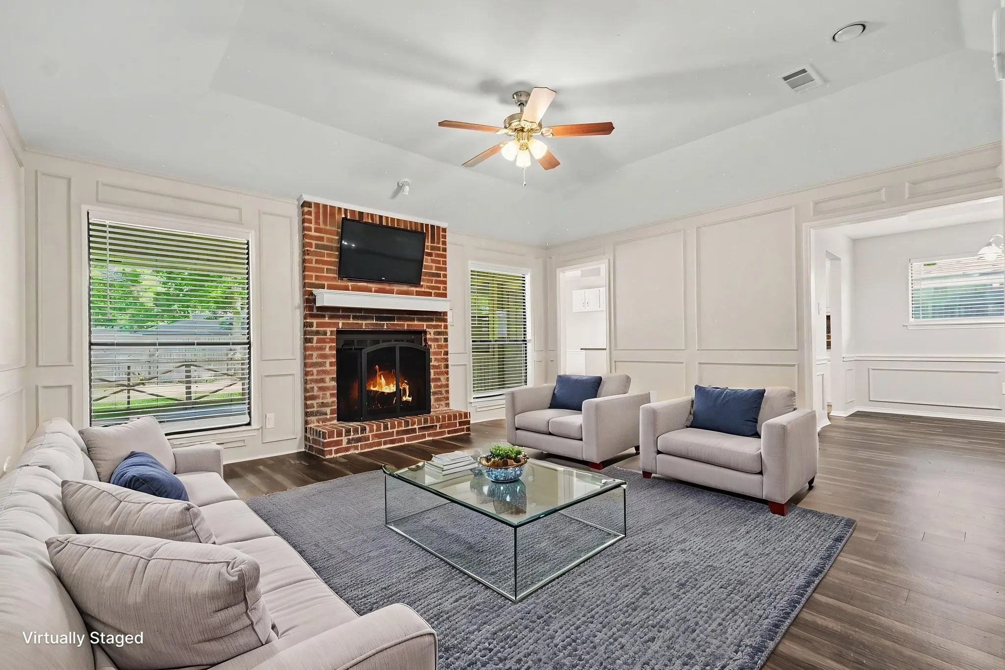 Virtually staged living room