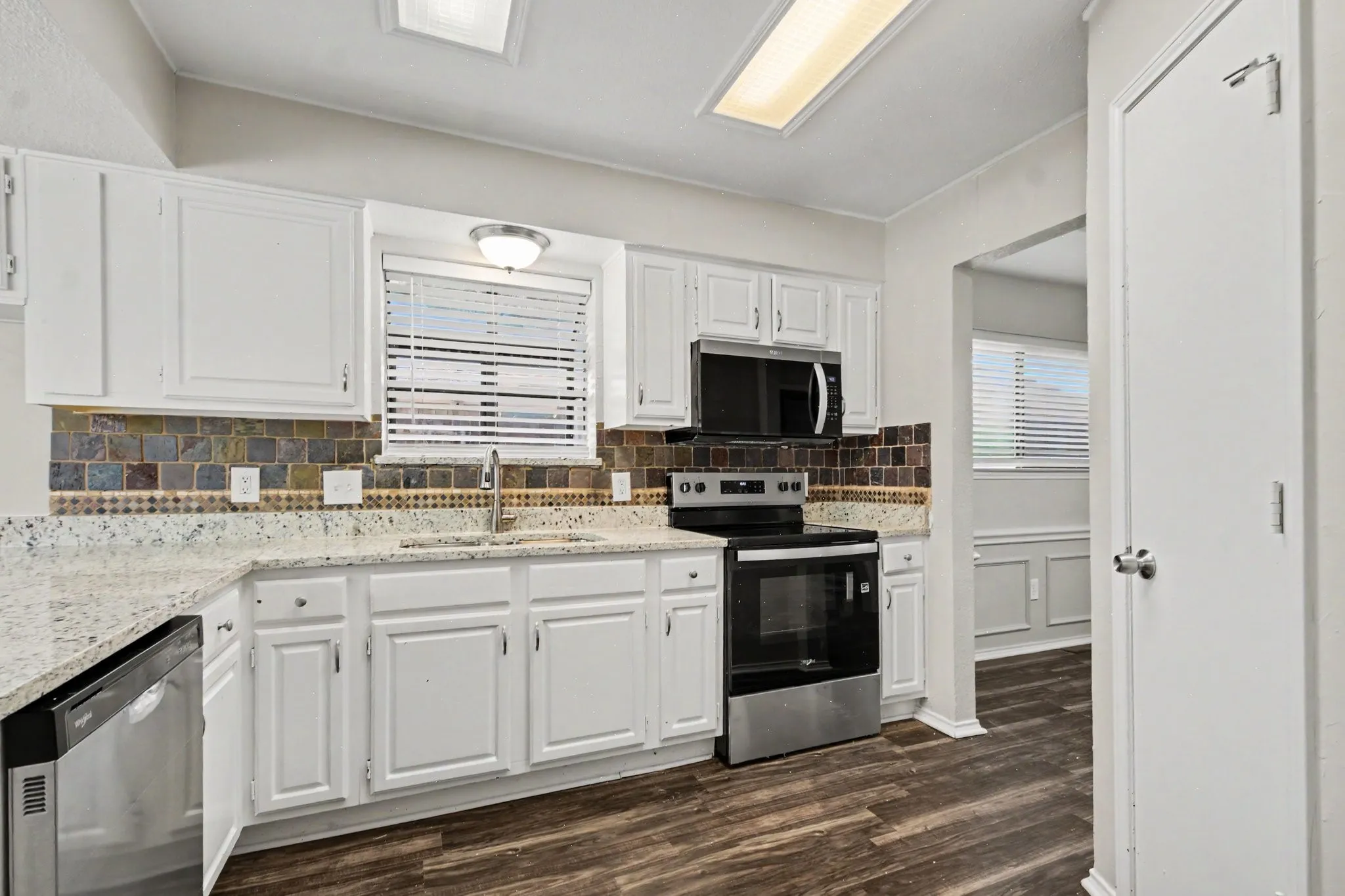 View from kitchen into the formal dining room
