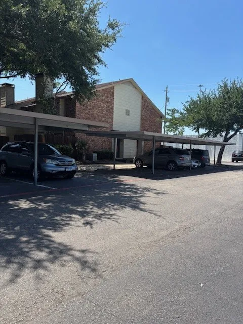 View of covered parking lot