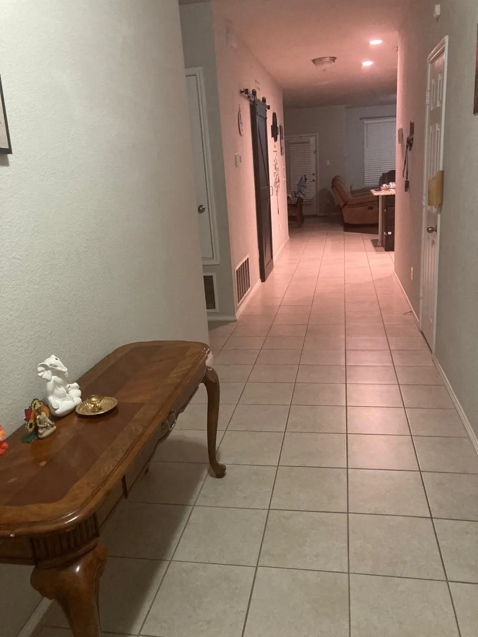 Entry into the home with  room for furniture