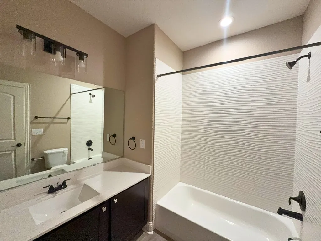Bathroom with tub-shower combo