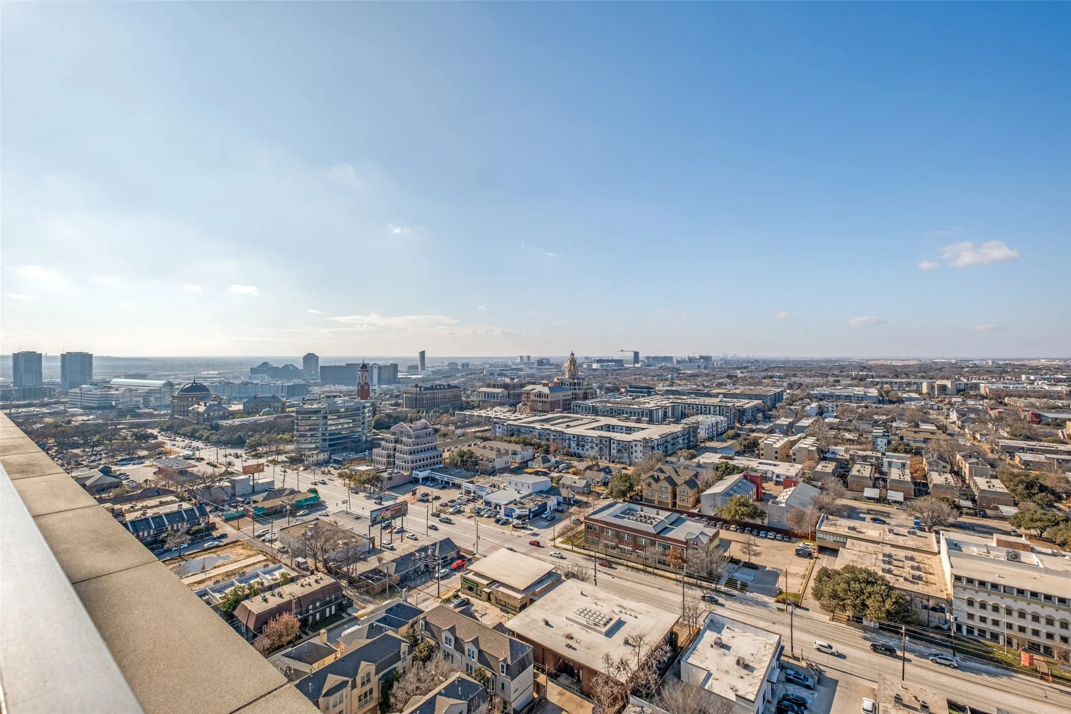 Expansive urban landscape with a clear sky backdrop