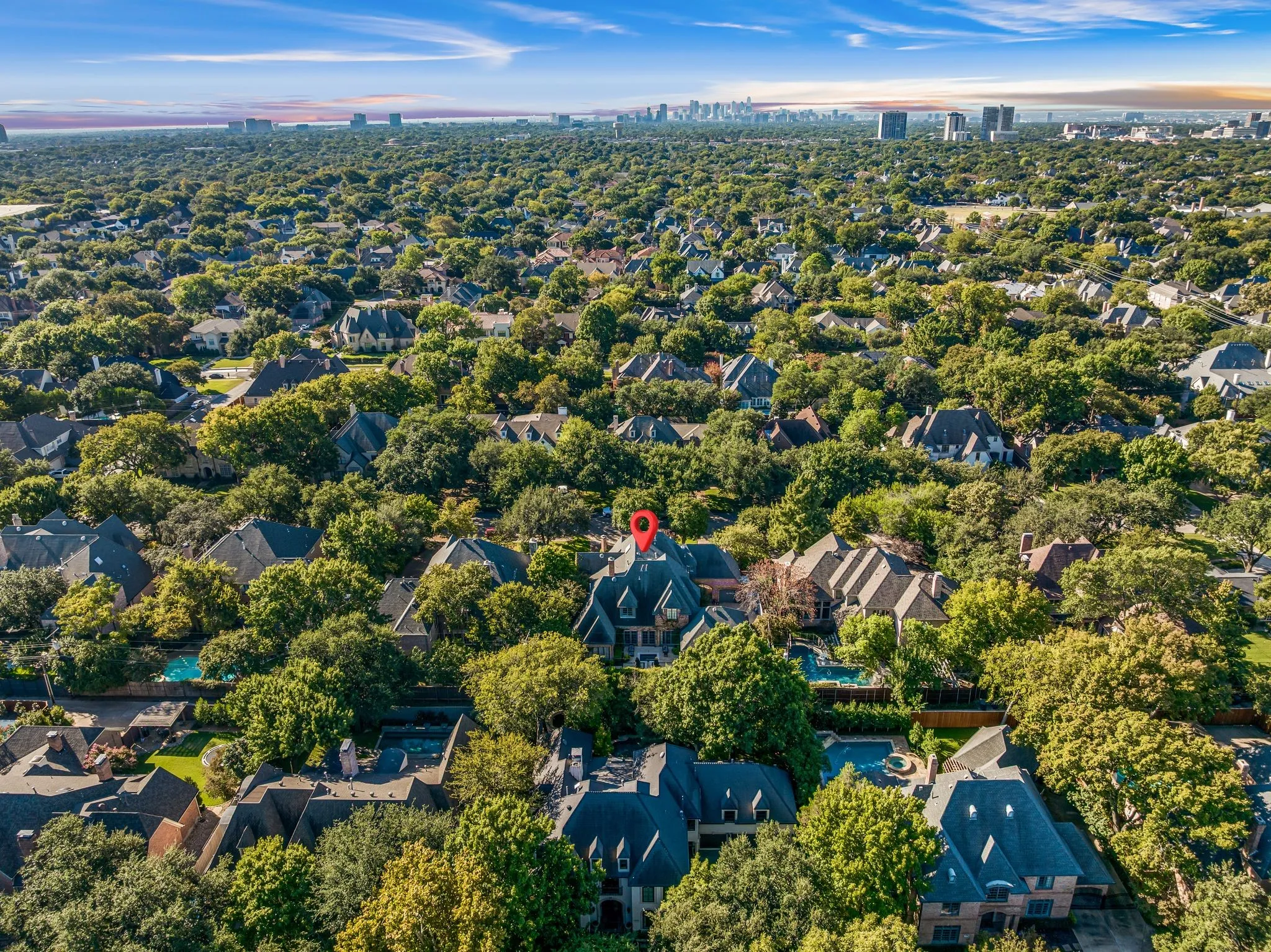 Expansive neighborhood canopy with mature trees