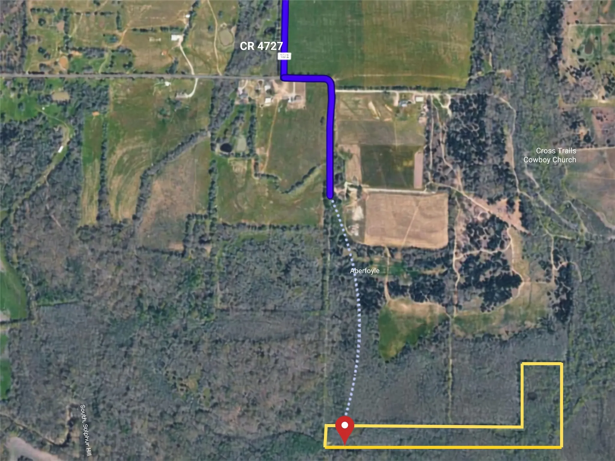 Aerial Map. Illustrating the property boundaries and surrounding geographical features