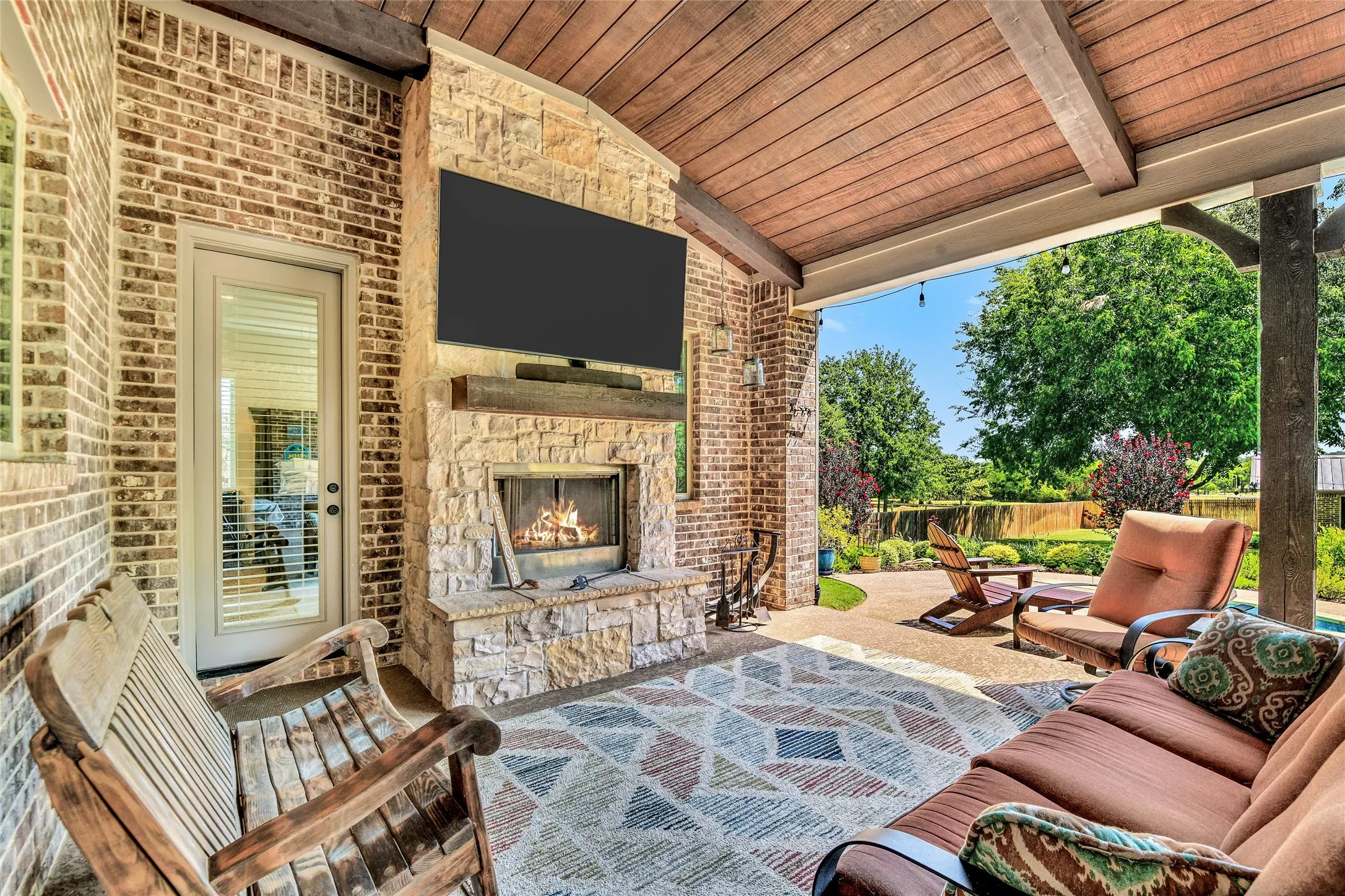 The seller says the primary bedroom blocks this area from the North wind in the winter, making this a cozy spot!