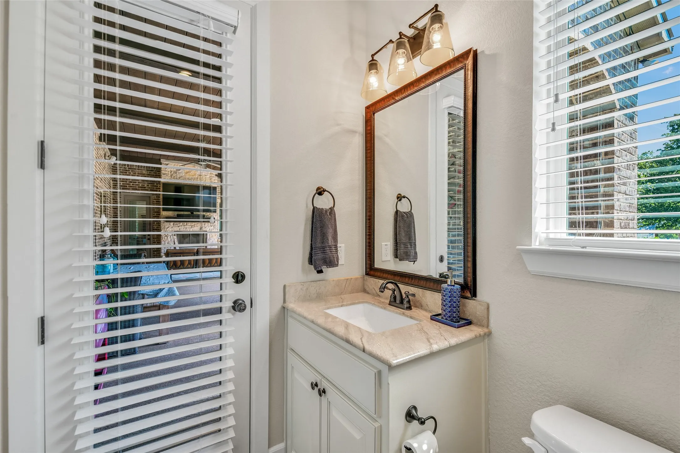 Bath door to patio