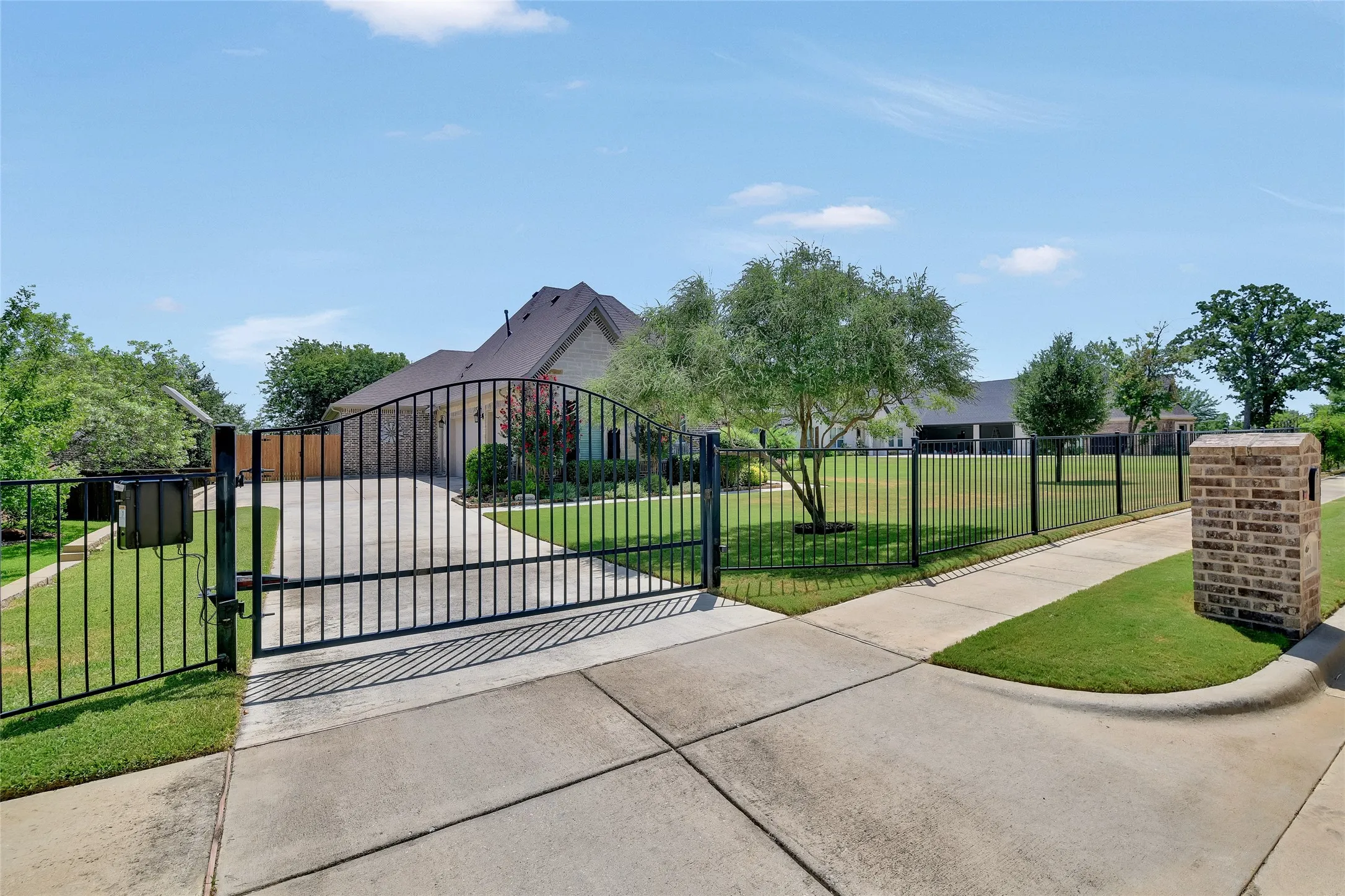 Each homeowner cares for their gate and their portion of the rod iron fencing.