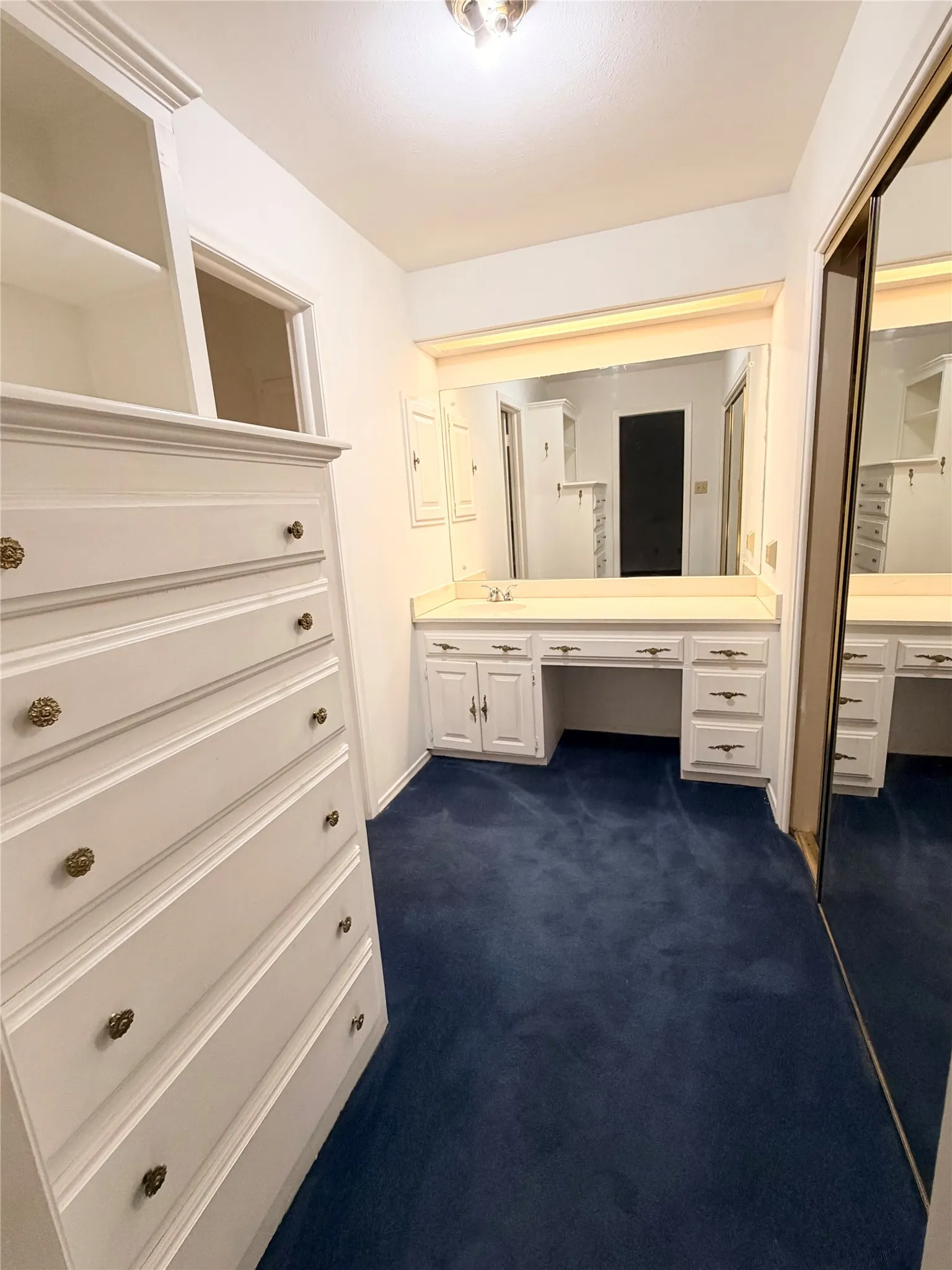 Separate Vanity with separate closet and Built ins