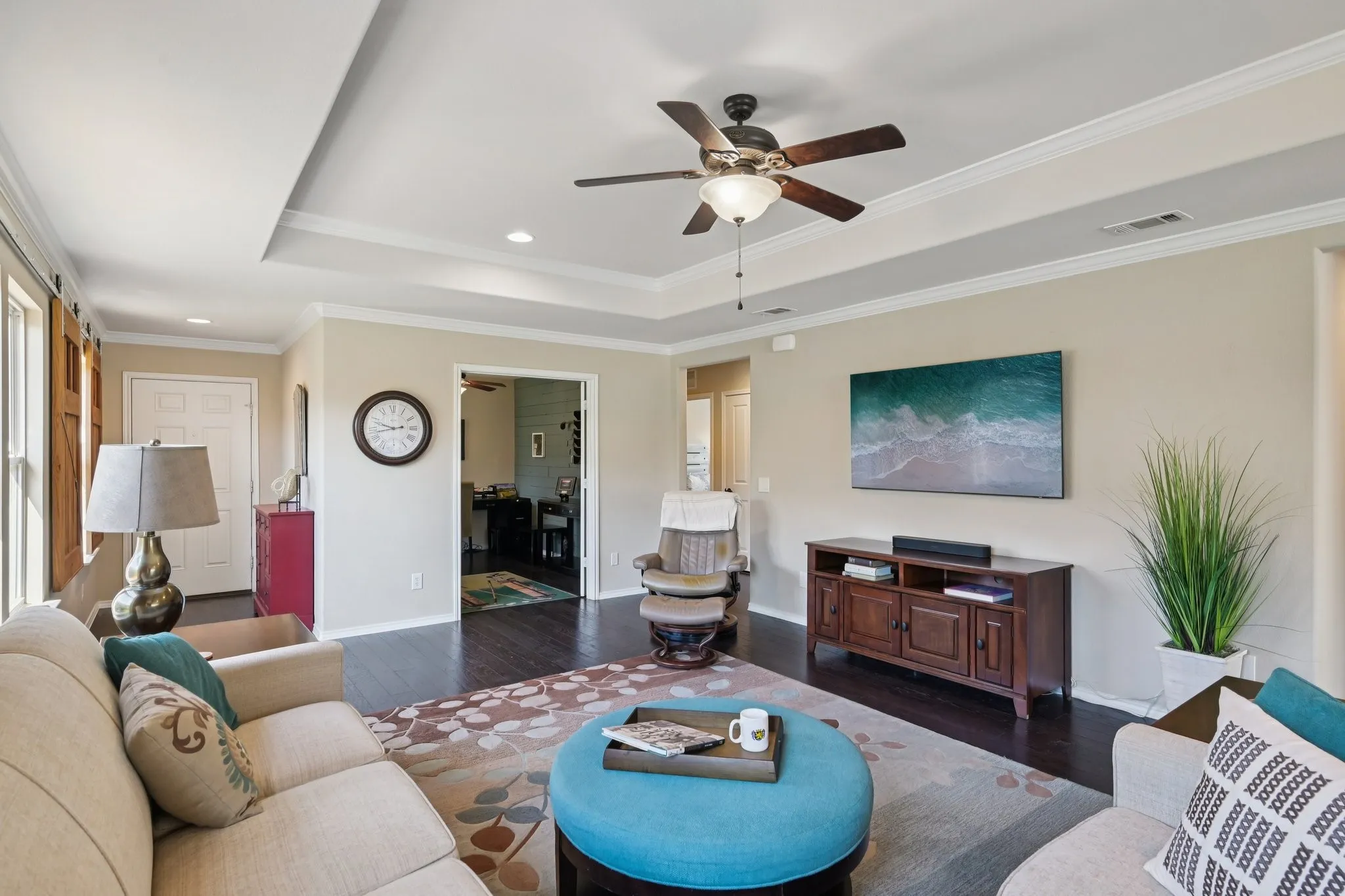 Living room and office
