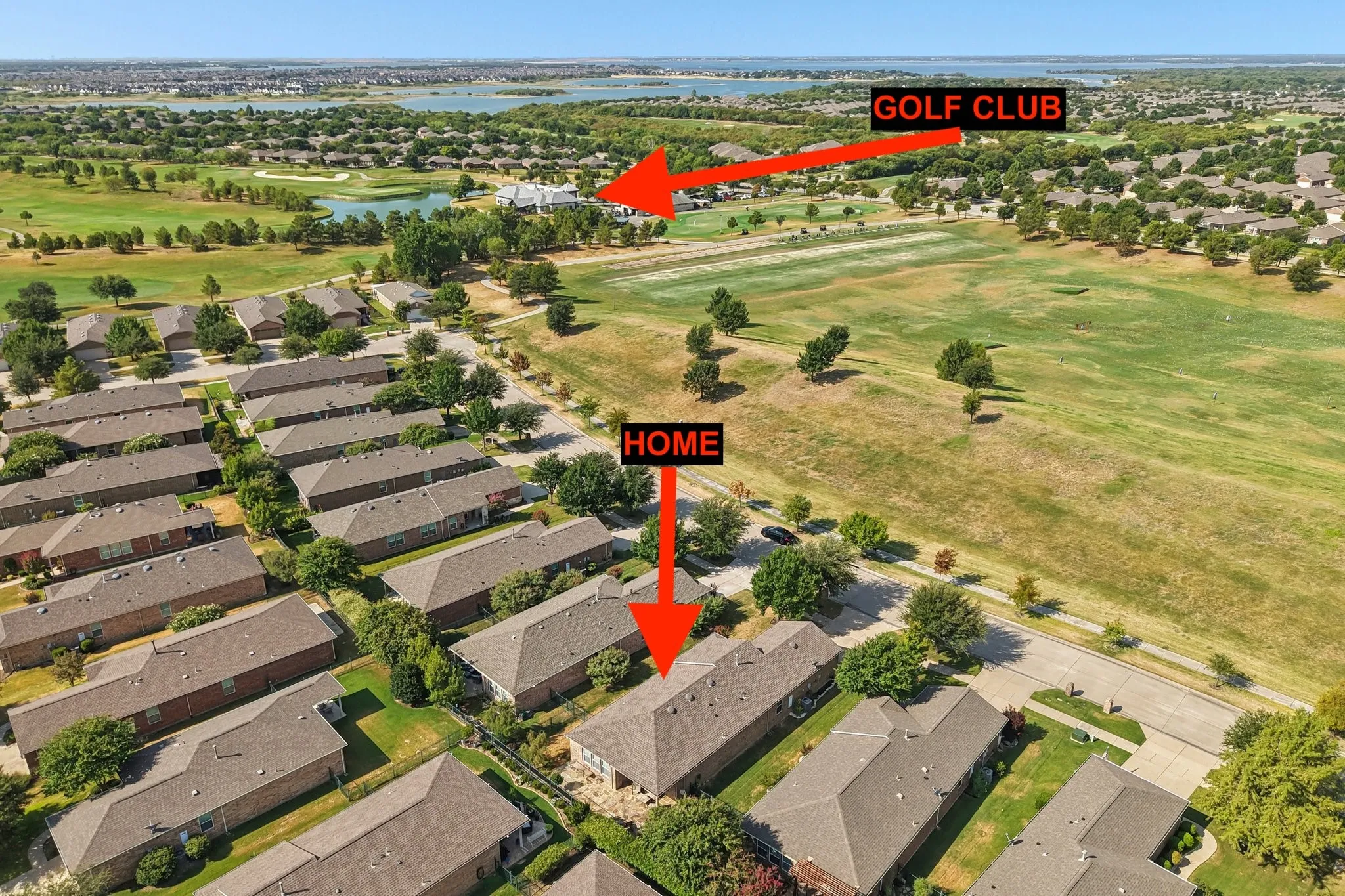 Right next to the golf club