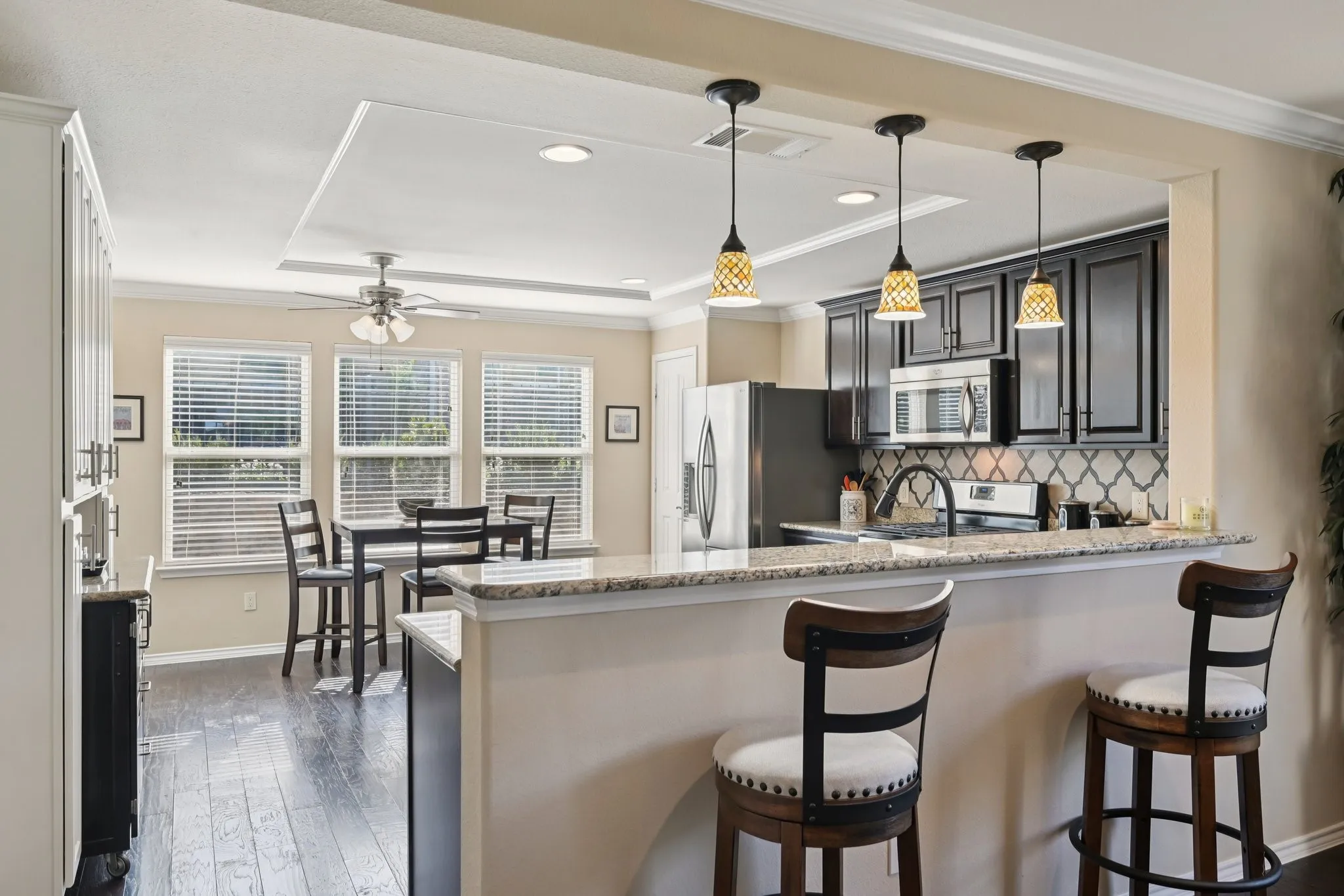 Open concept kitchen - flooded with natural light