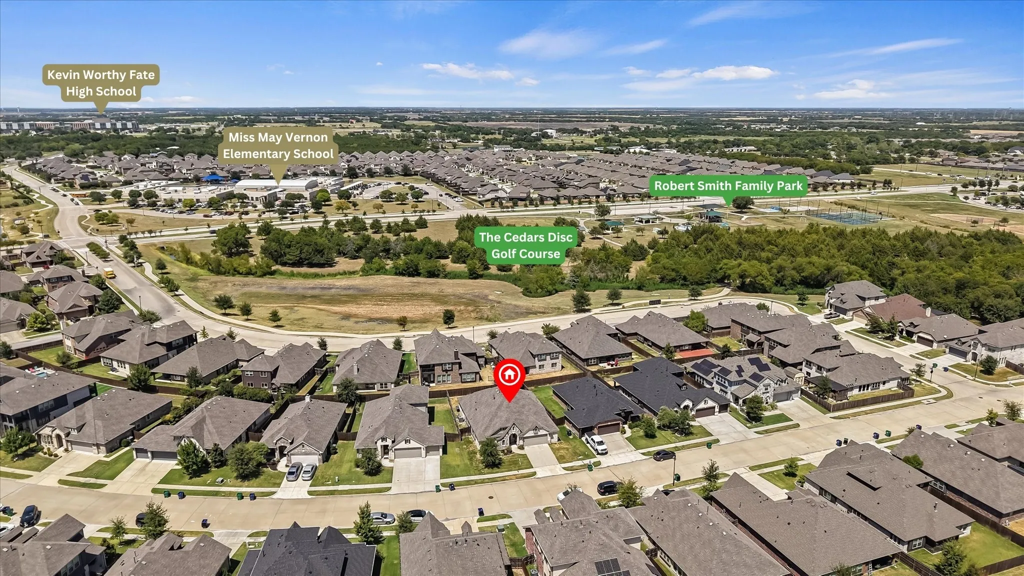 Enjoy a short walk to greenspaces, Robert Smith Family Park, community amenities, and Miss May Vernon Elementary School.