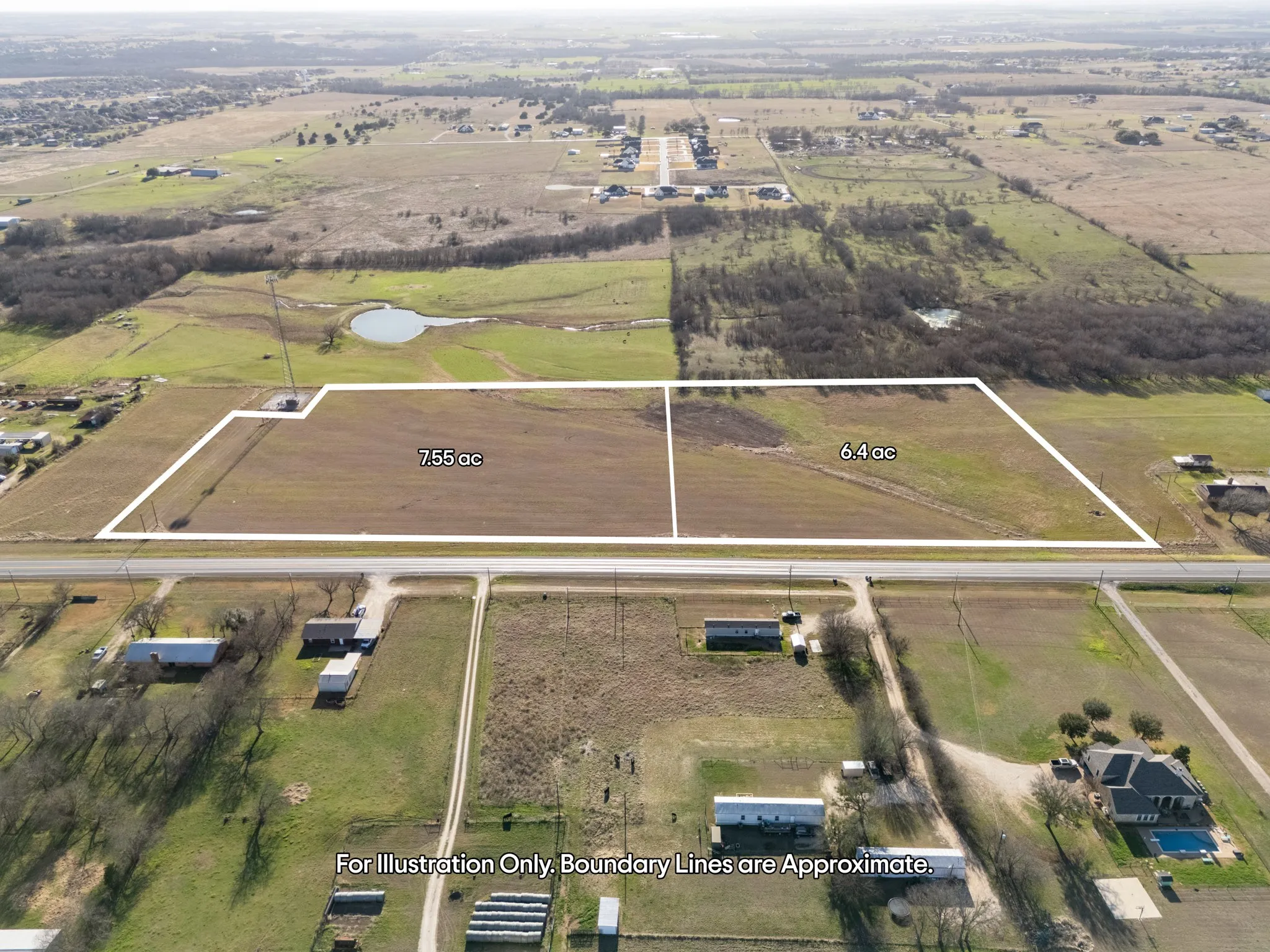 Expansive rural acreage with adjacent developed road frontage
