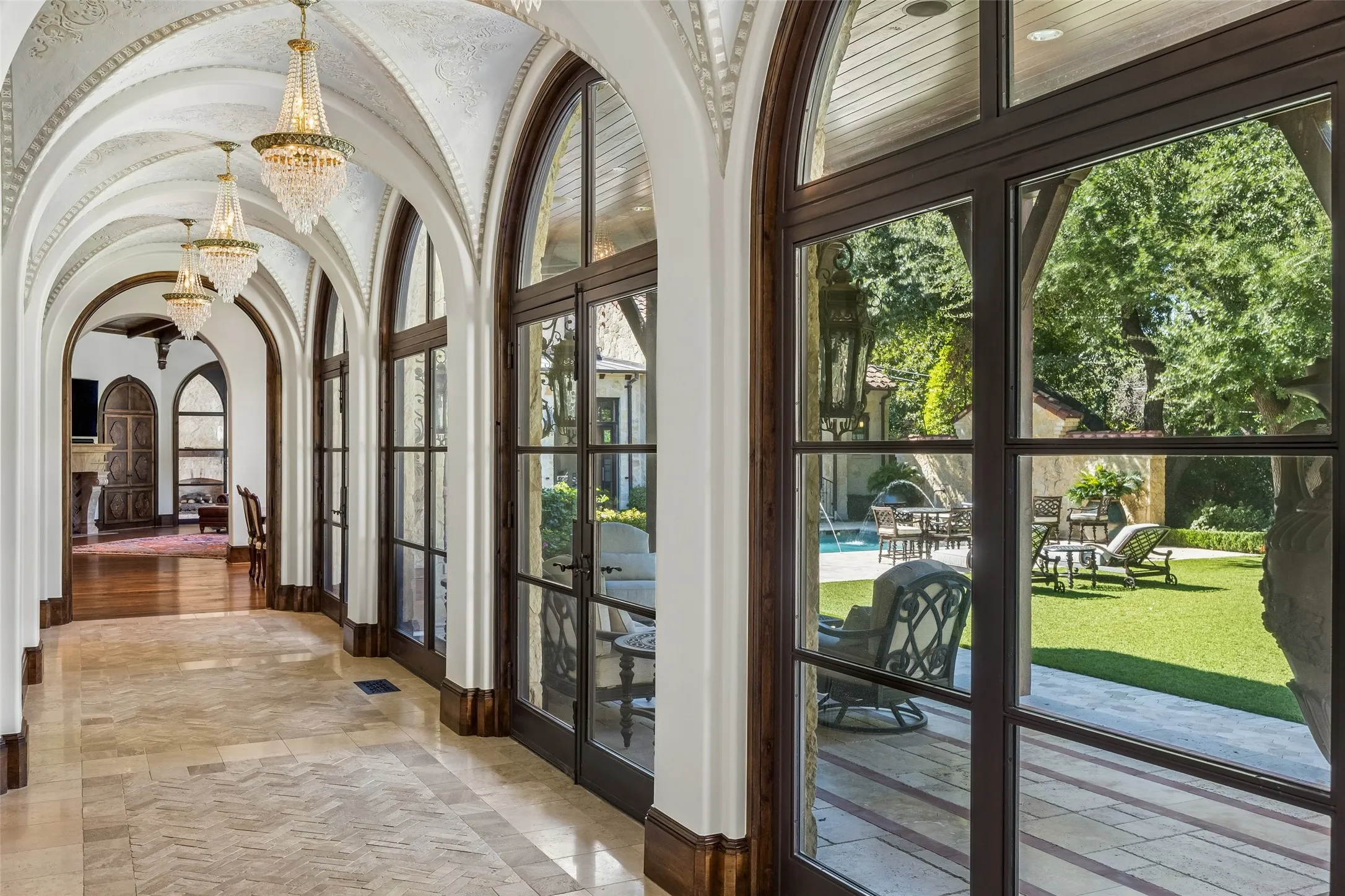 Gallery running the length of the home