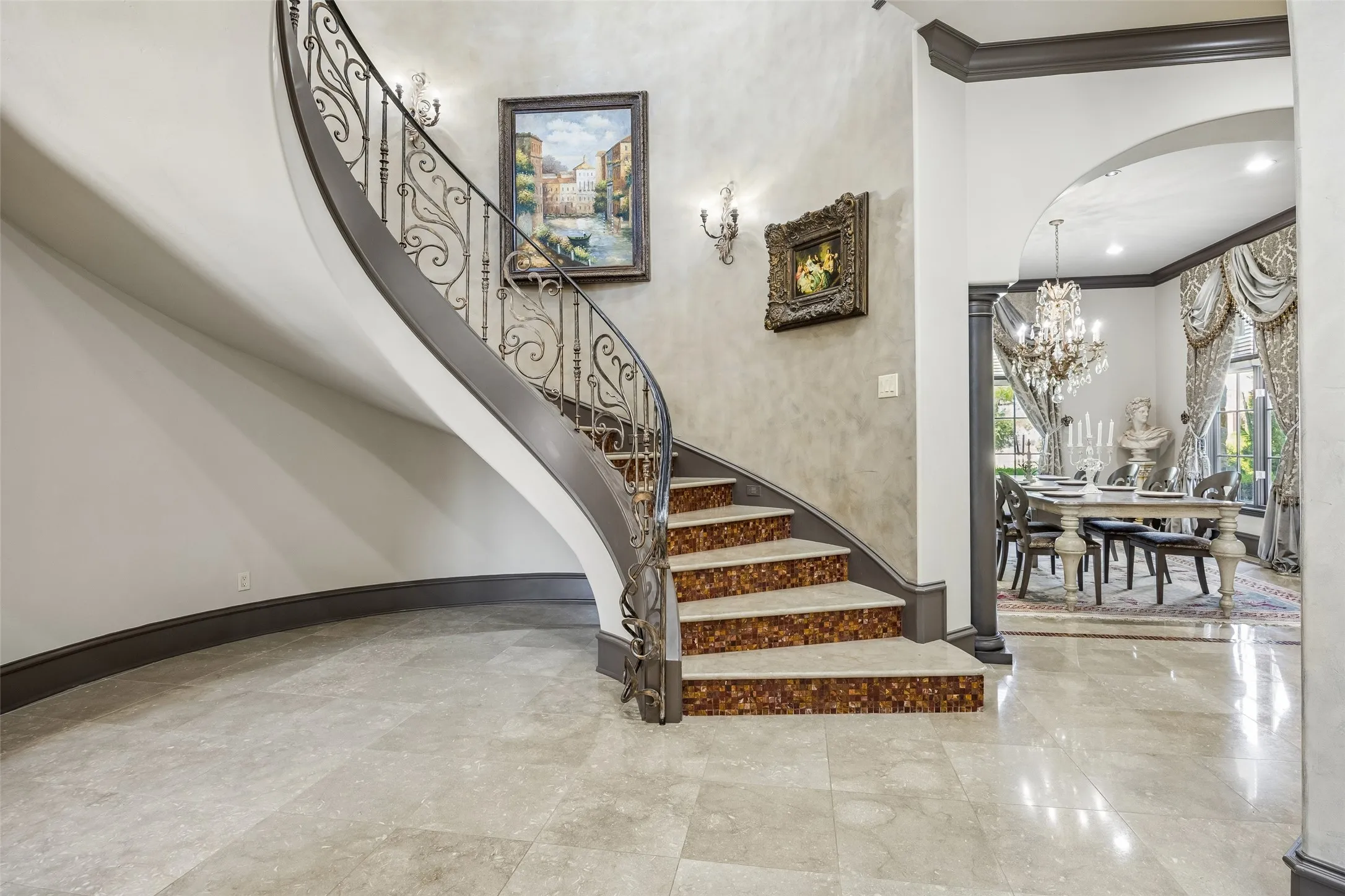 The starwell can feature precious art and has space under for a lovely display area