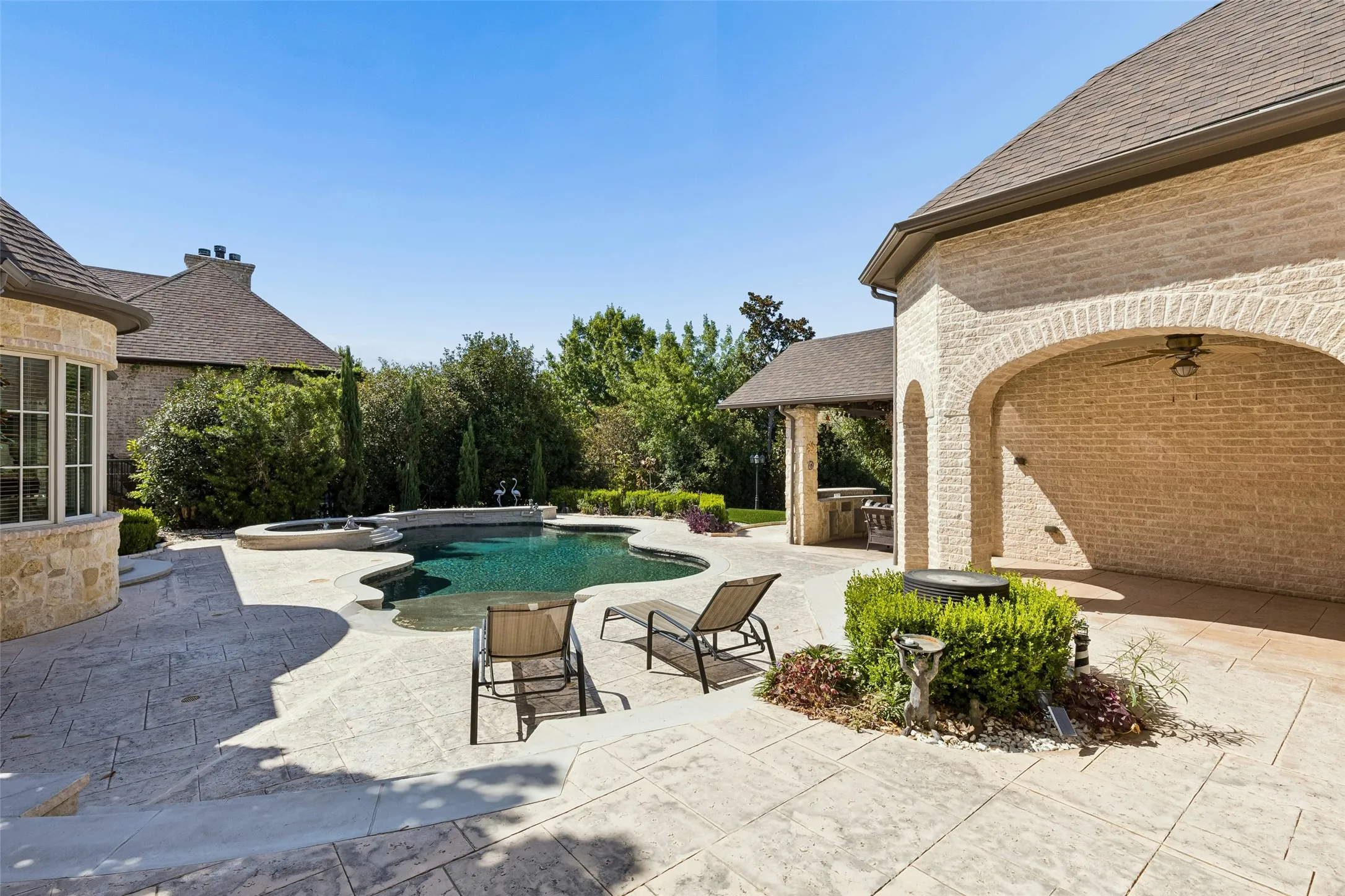 Expansive courtyard patio