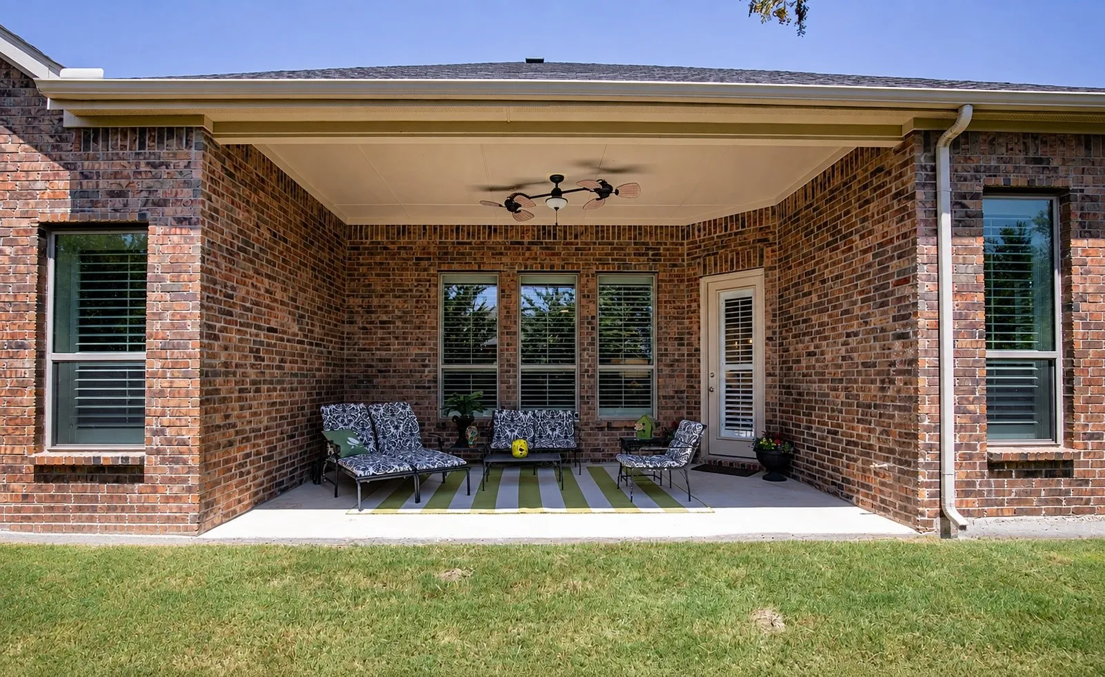 Large, covered patio