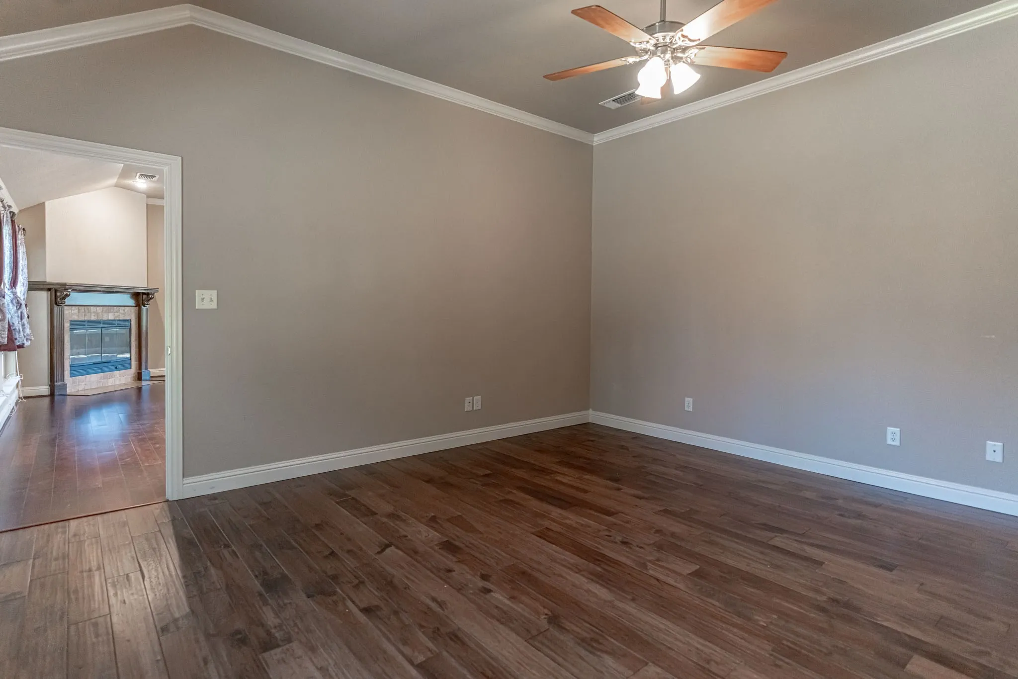 Primary bedroom off of living room