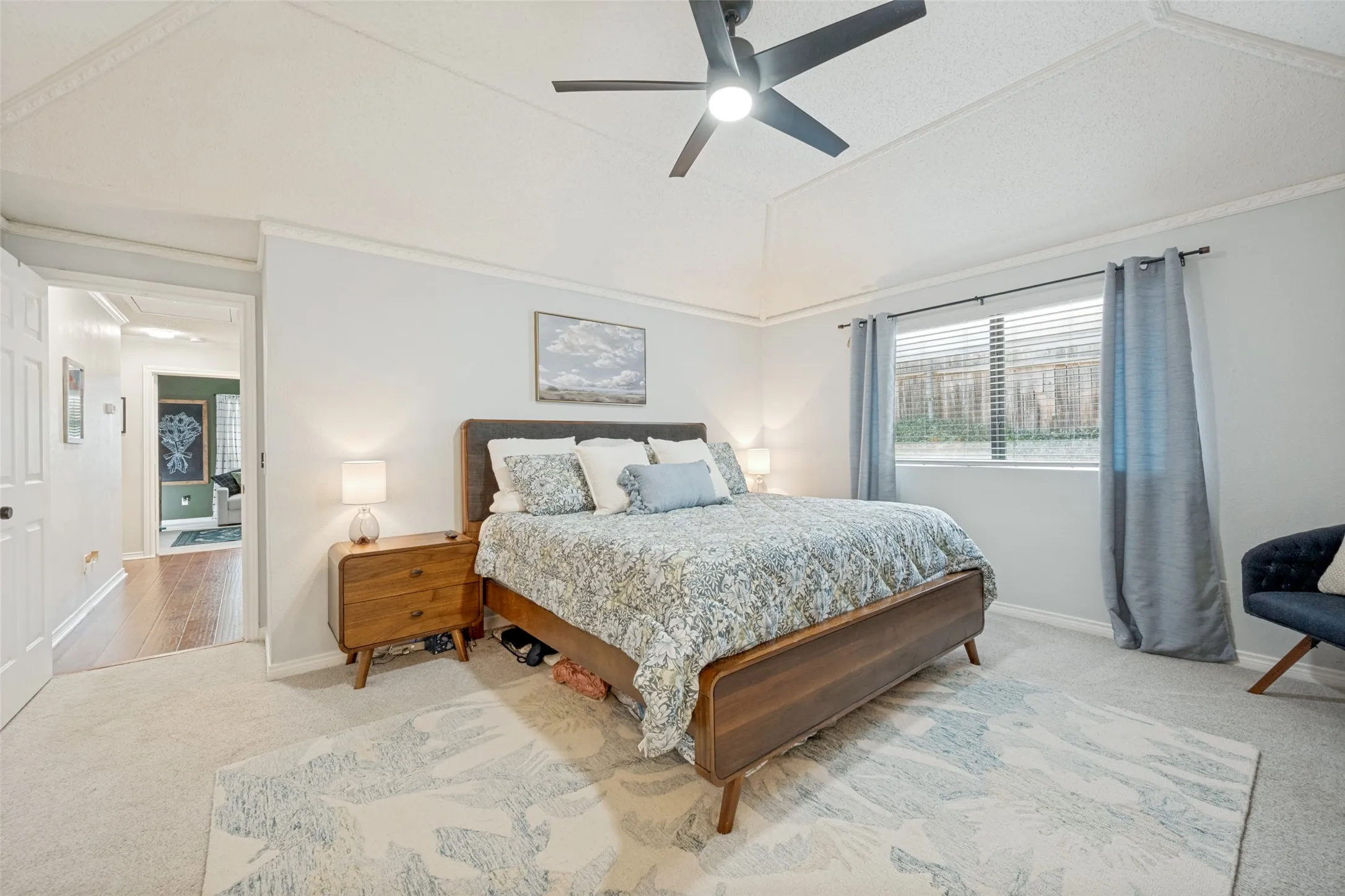 Primary bedroom is large enough for King Sized furniture!