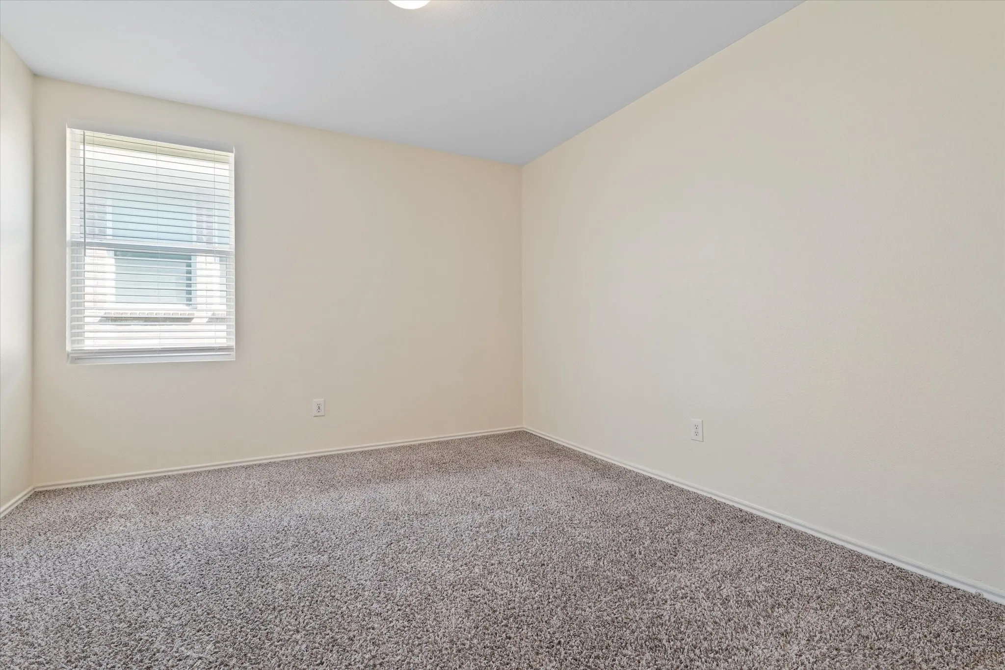 Carpeted empty room with baseboards