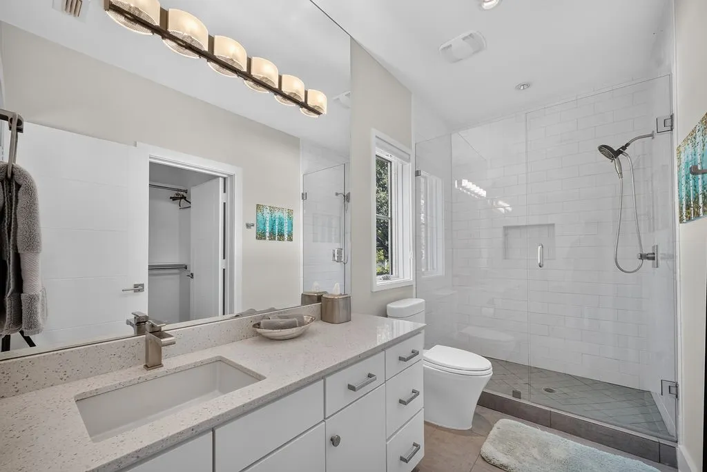 Guest bathroom with a walk-in shower
