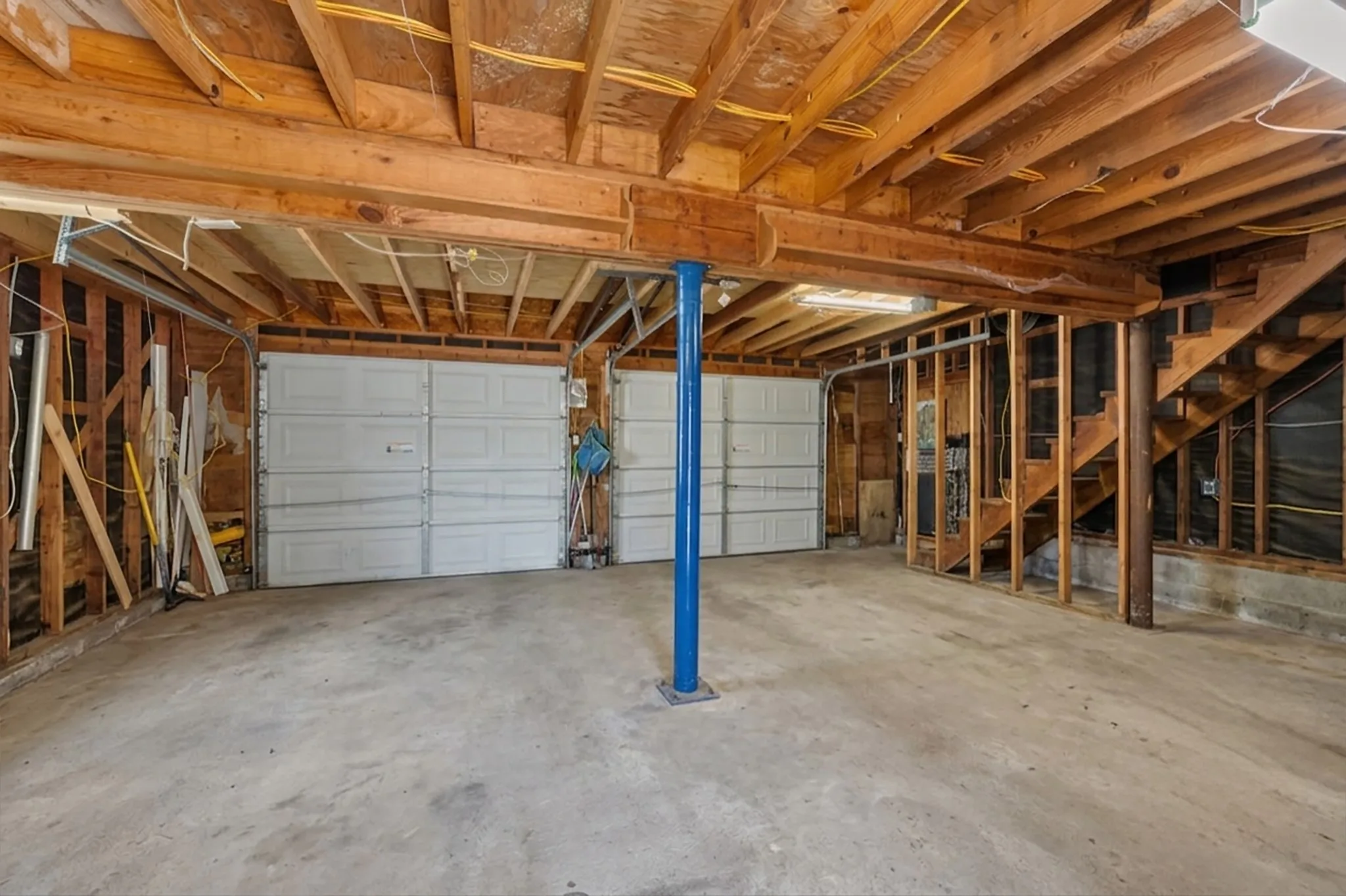 Garage with upstairs room