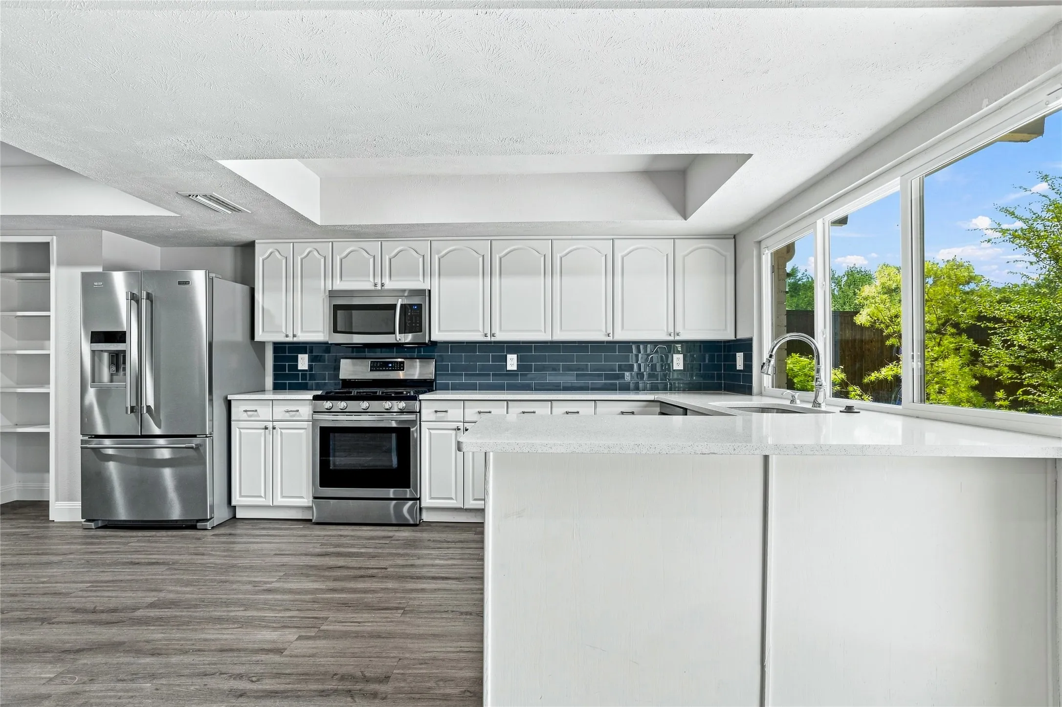 Open Kitchen with lots of windows