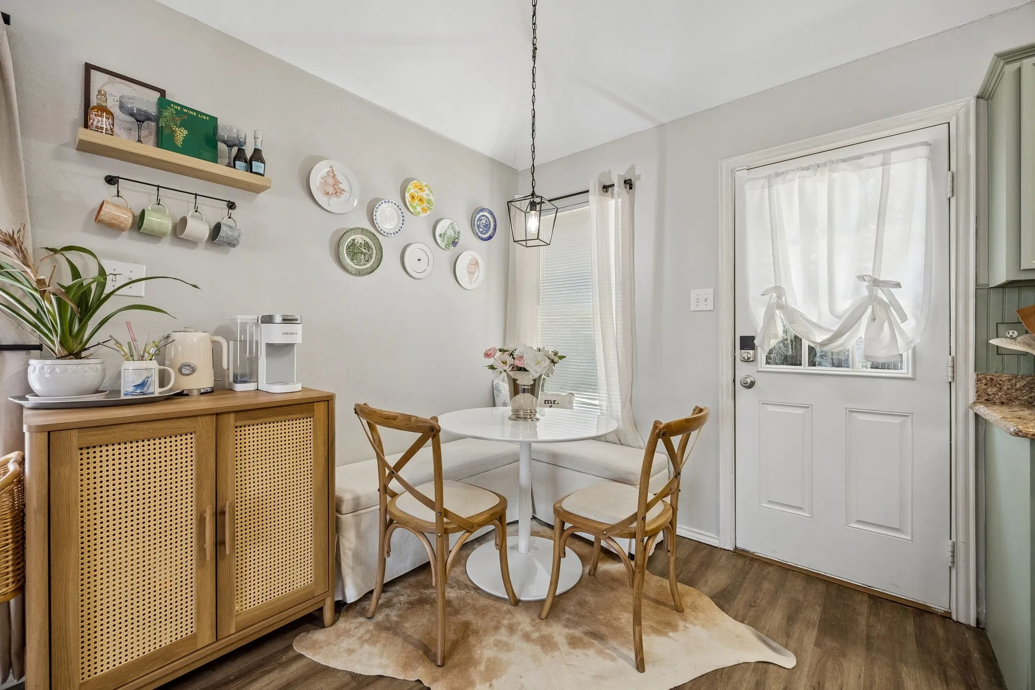 Wood-finish flooring throughout