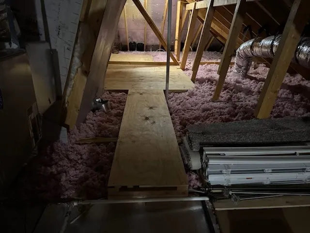Walkway in attic to extra storage