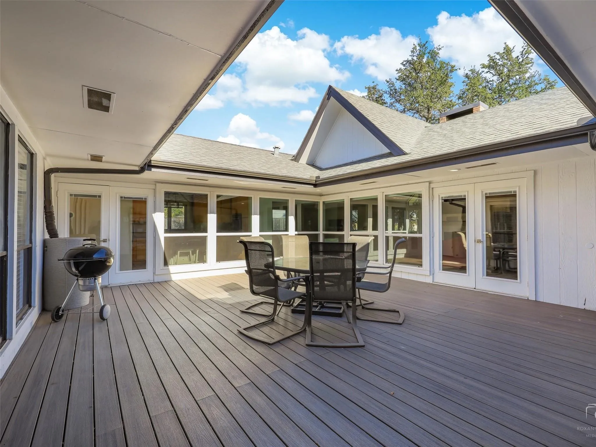 View of wooden deck
