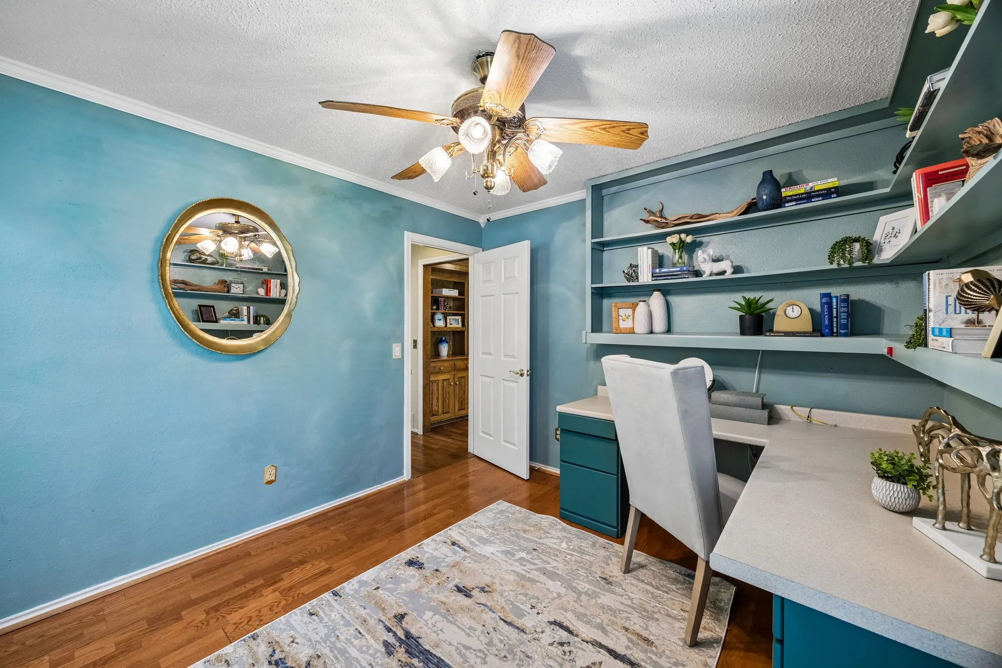 The secondary bedroom also features a large walk-in closet and access to an Jack-in-Jill bathroom.
