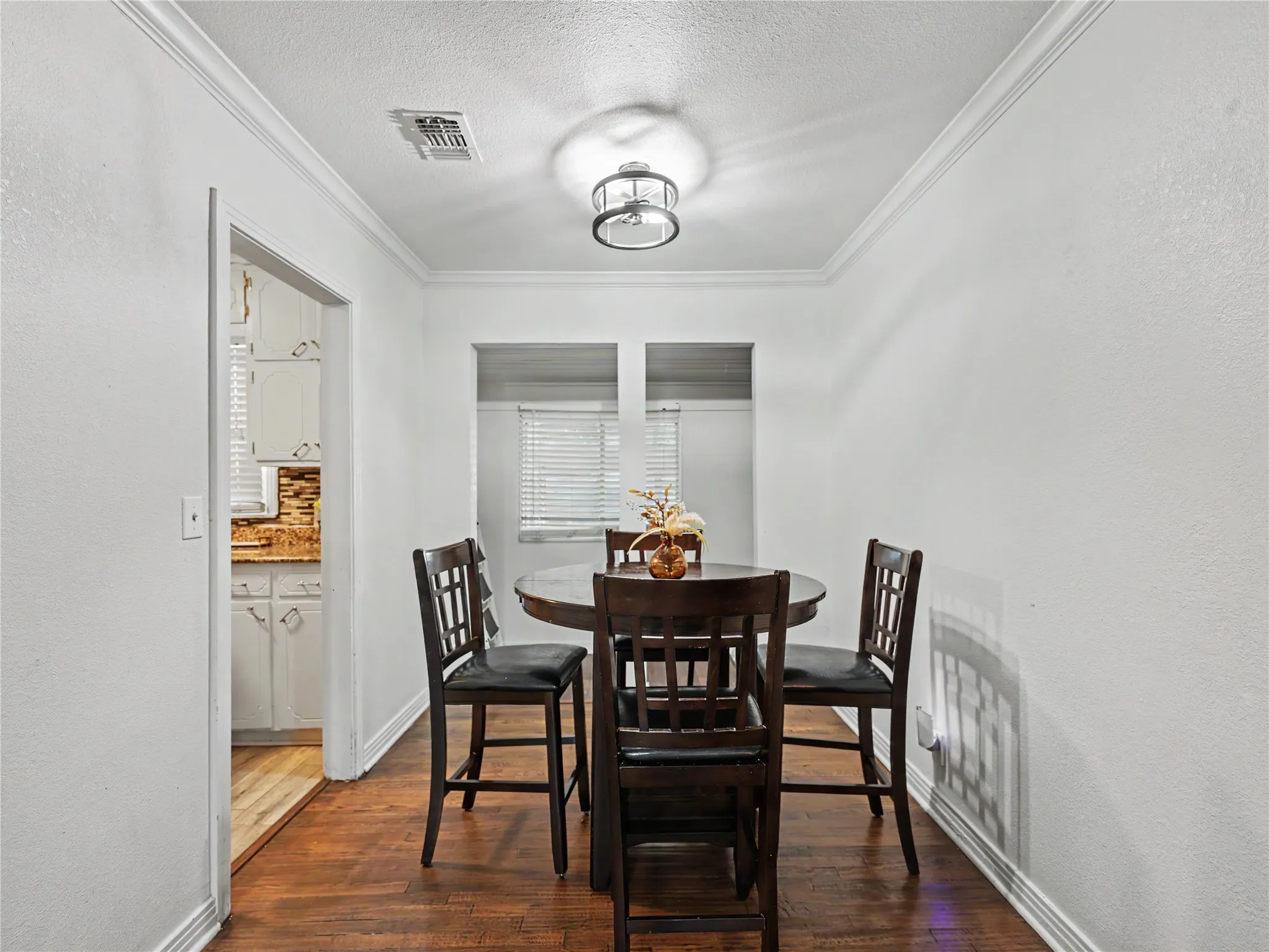 Wood-finish flooring throughout