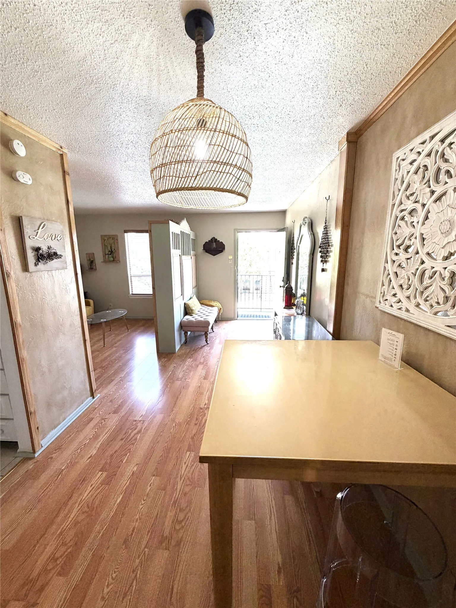 Wood-finish flooring throughout