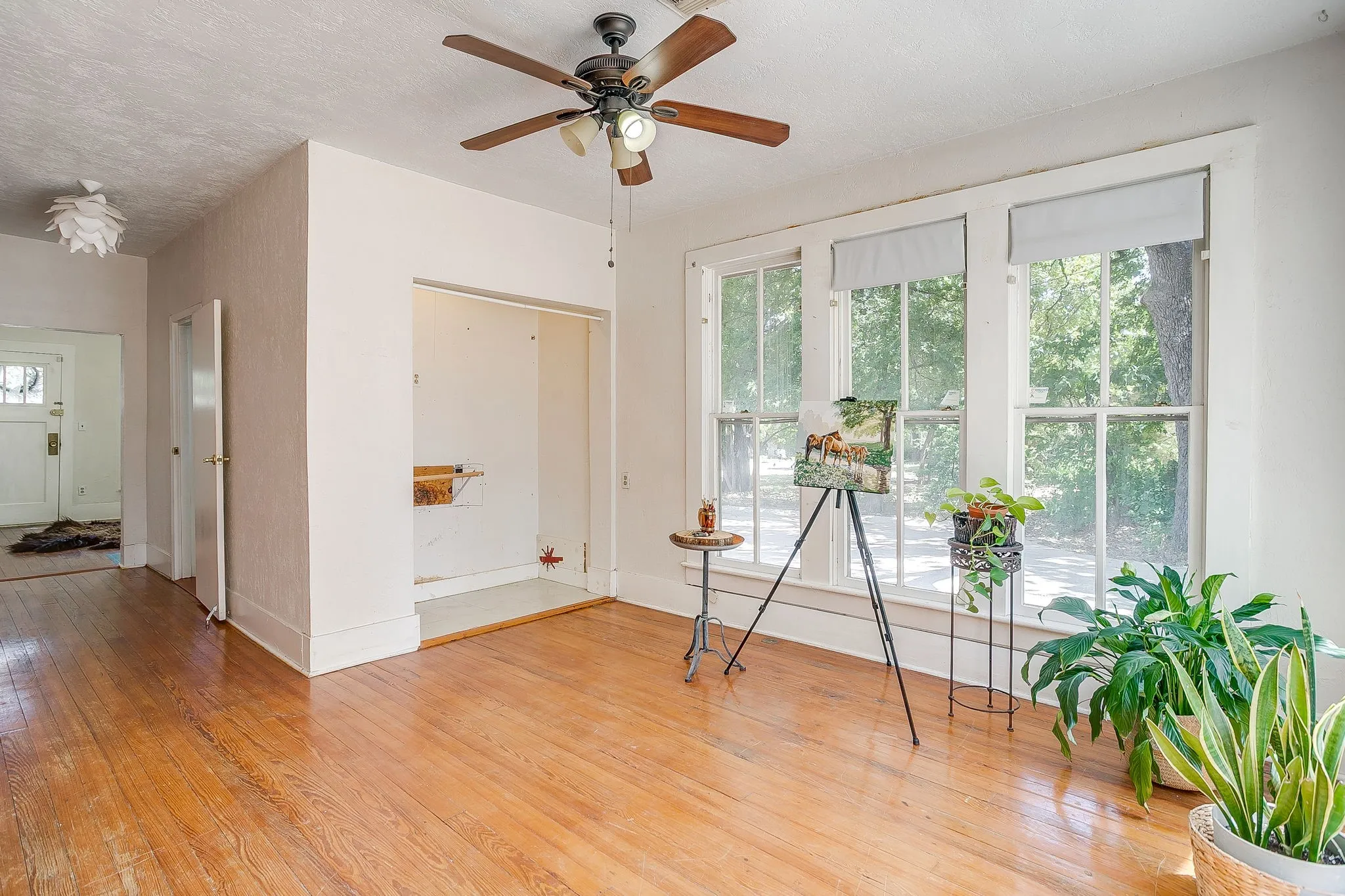Bedroom on older side of home